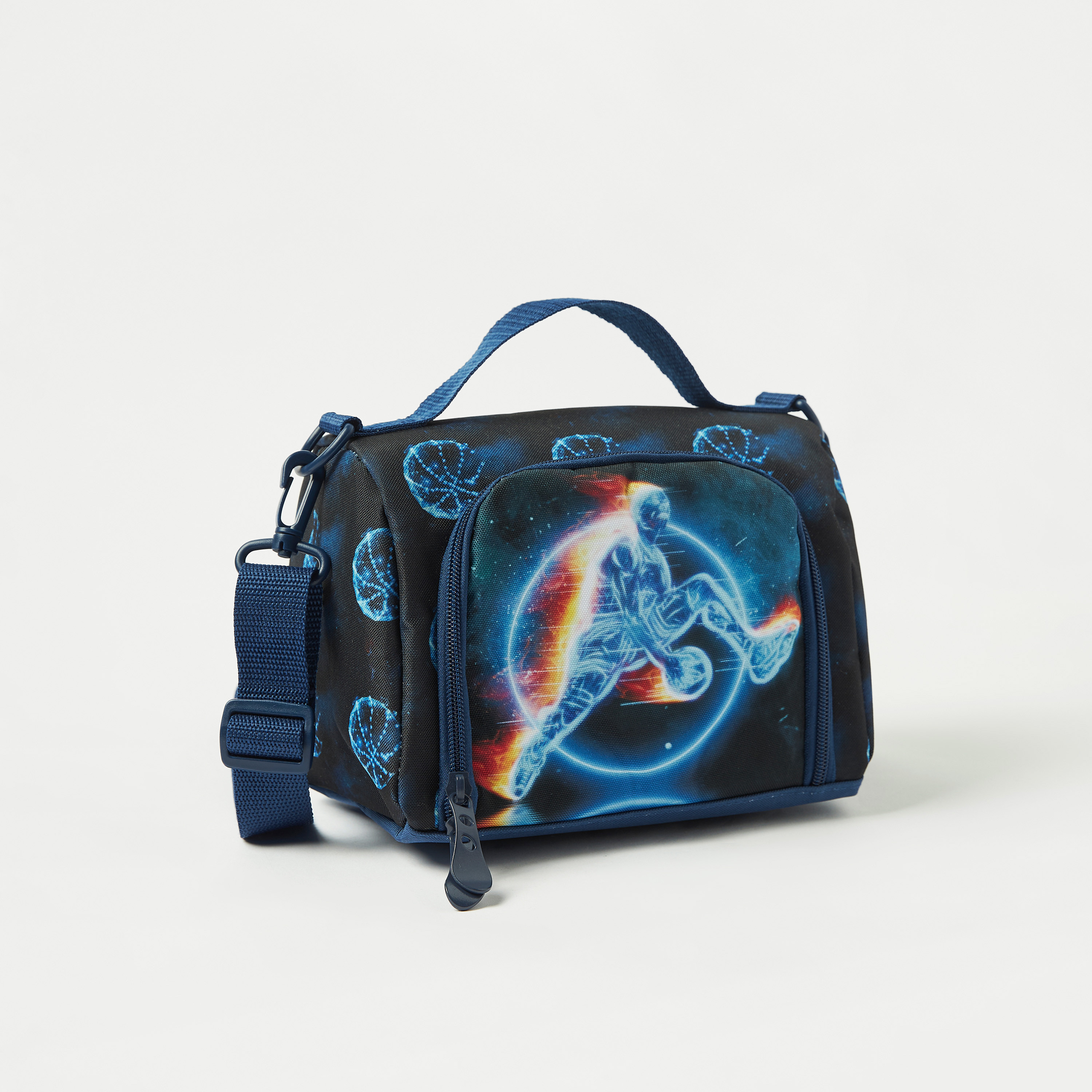 Juniors Football Print Lunch Bag with Detachable Strap-school-lunchessentials-lunchbags-image-1