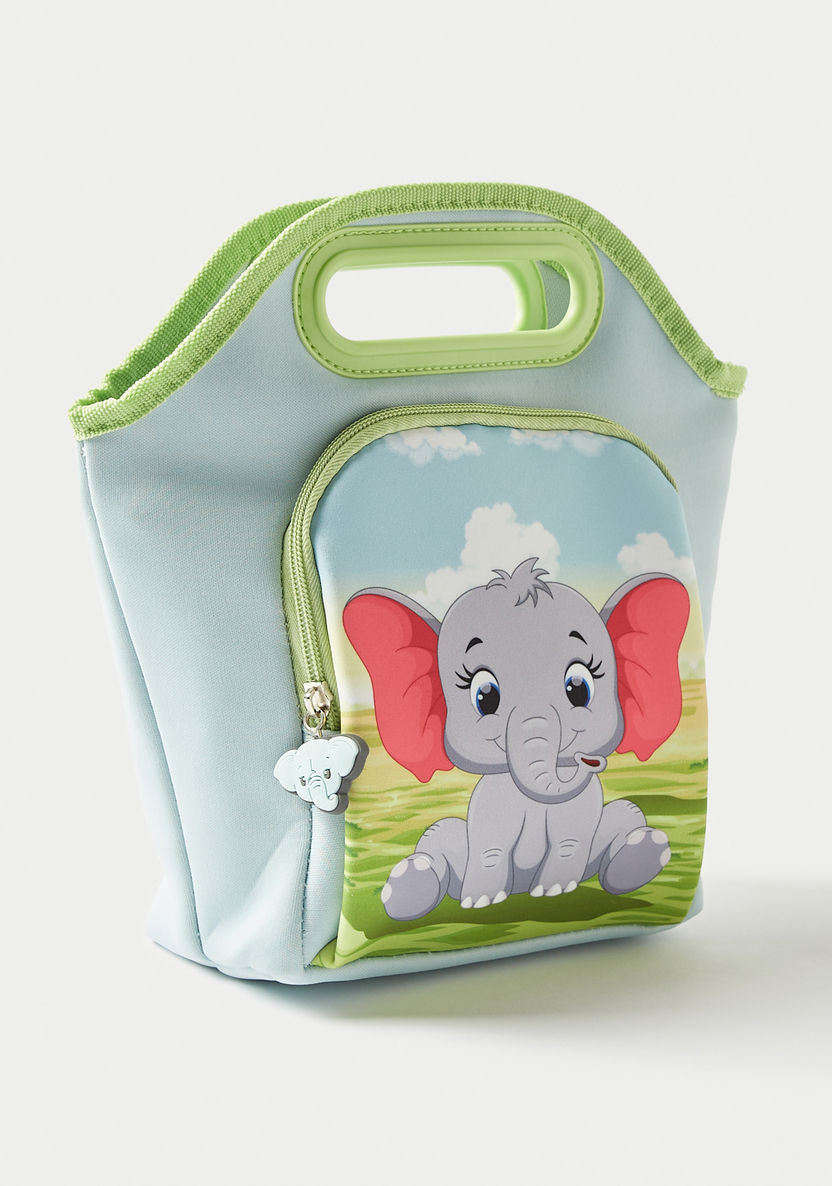 Juniors Elephant Print Lunch Bag with Zip Closure-Lunch Bags-image-0