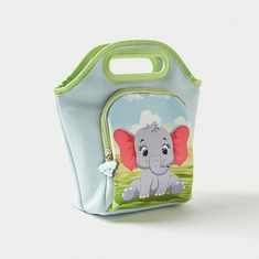 Juniors Elephant Print Lunch Bag with Zip Closure