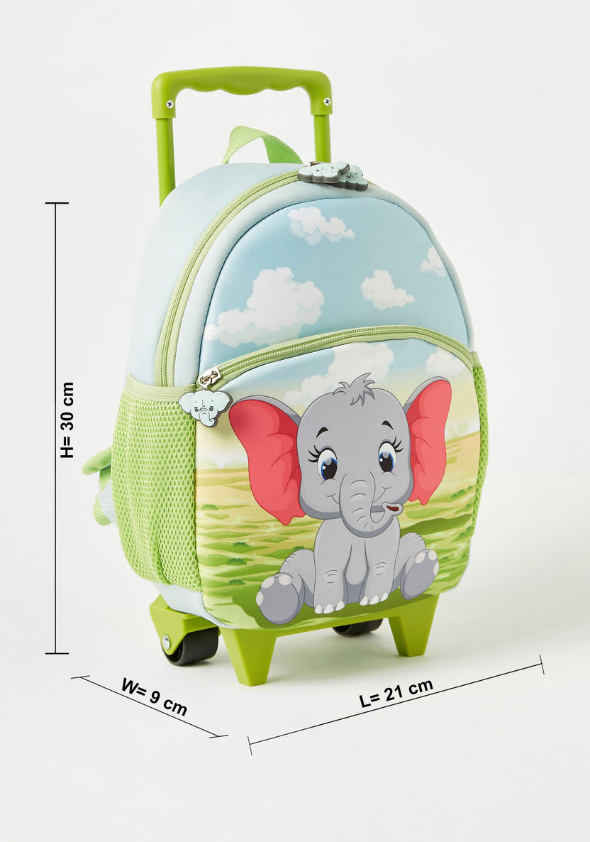 Juniors Printed Trolley Backpack with Retractable Handle - 12 inches-Trolleys-image-1