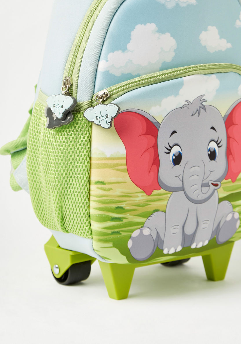 Juniors Printed Trolley Backpack with Retractable Handle - 12 inches-Trolleys-image-2