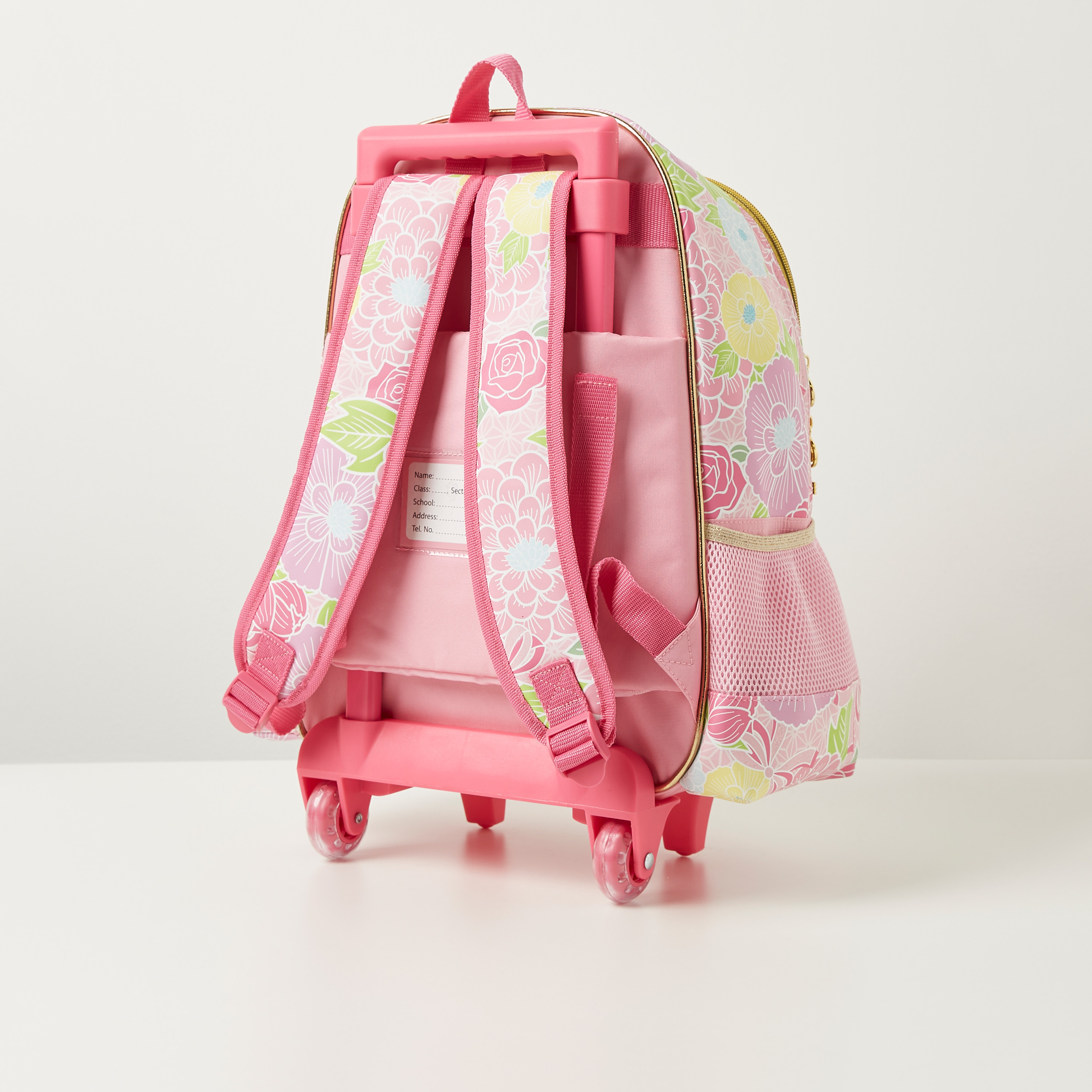 Charmmy Kitty Print Trolley Backpack with Retractable Handle - 16 inches-school-bagsandbackpacks-trolleybags-image-7