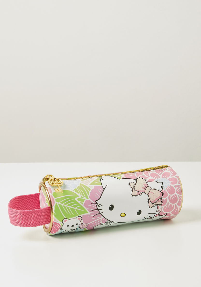 Charmmy Kitty Print Pencil Case with Zip Closure-Pencil Cases-image-0