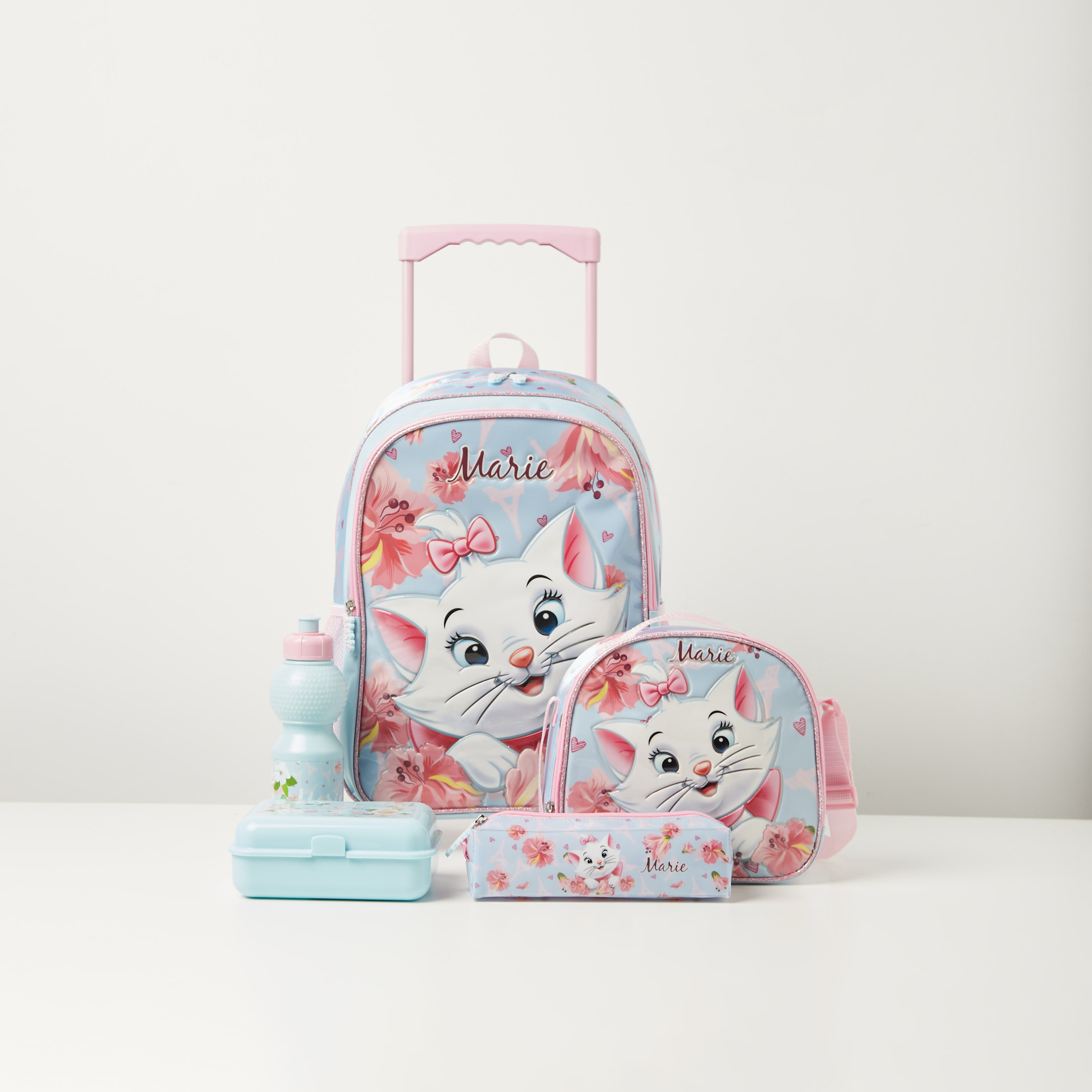 Marie 5-Piece Printed Trolley Backpack - 16 inches-school-bagsandbackpacks-trolleybags-image-1