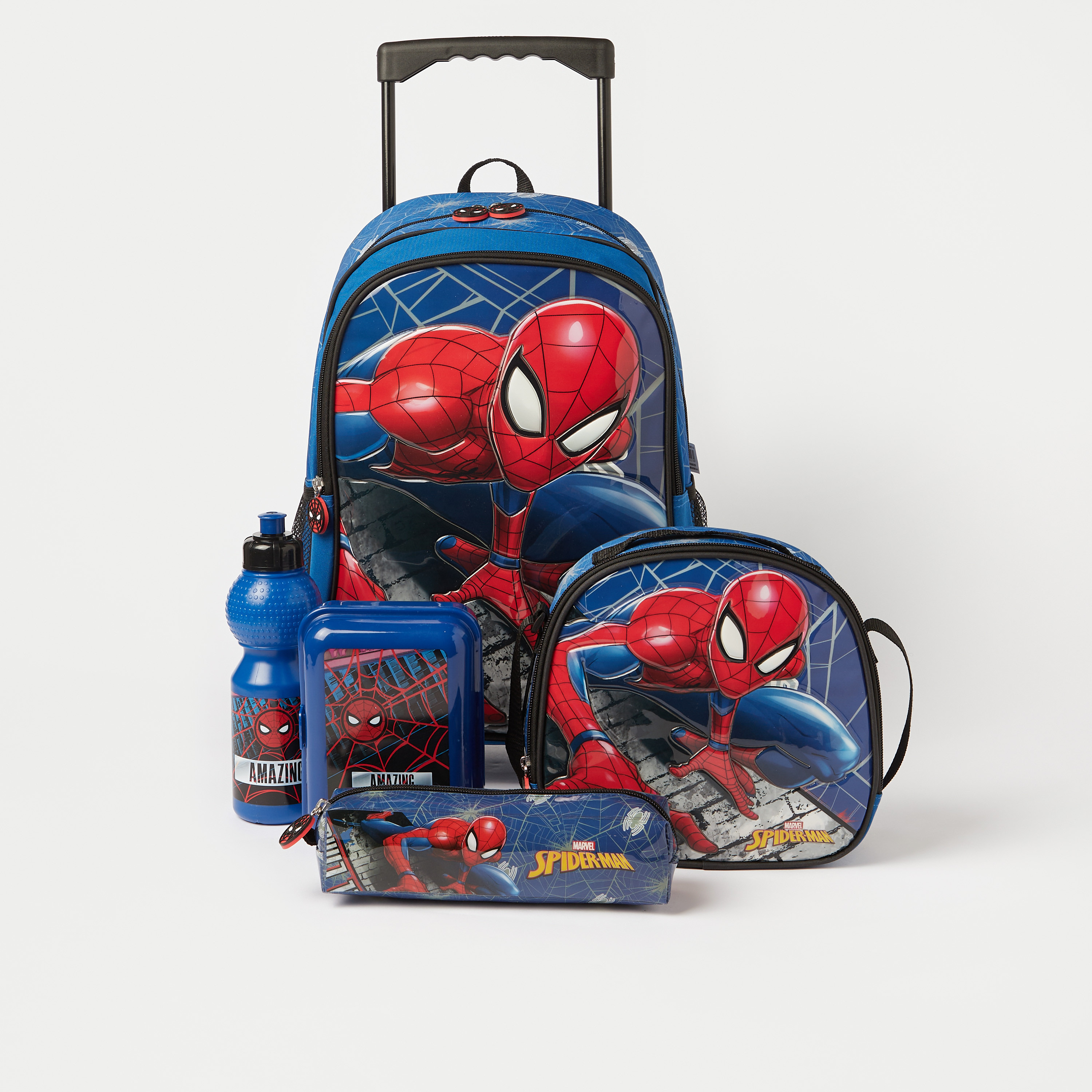 Buy Spiderman Boys 16 Inch Backpack With Removable Matching Lunch Box Set  (Red-Blue) at Amazon.in
