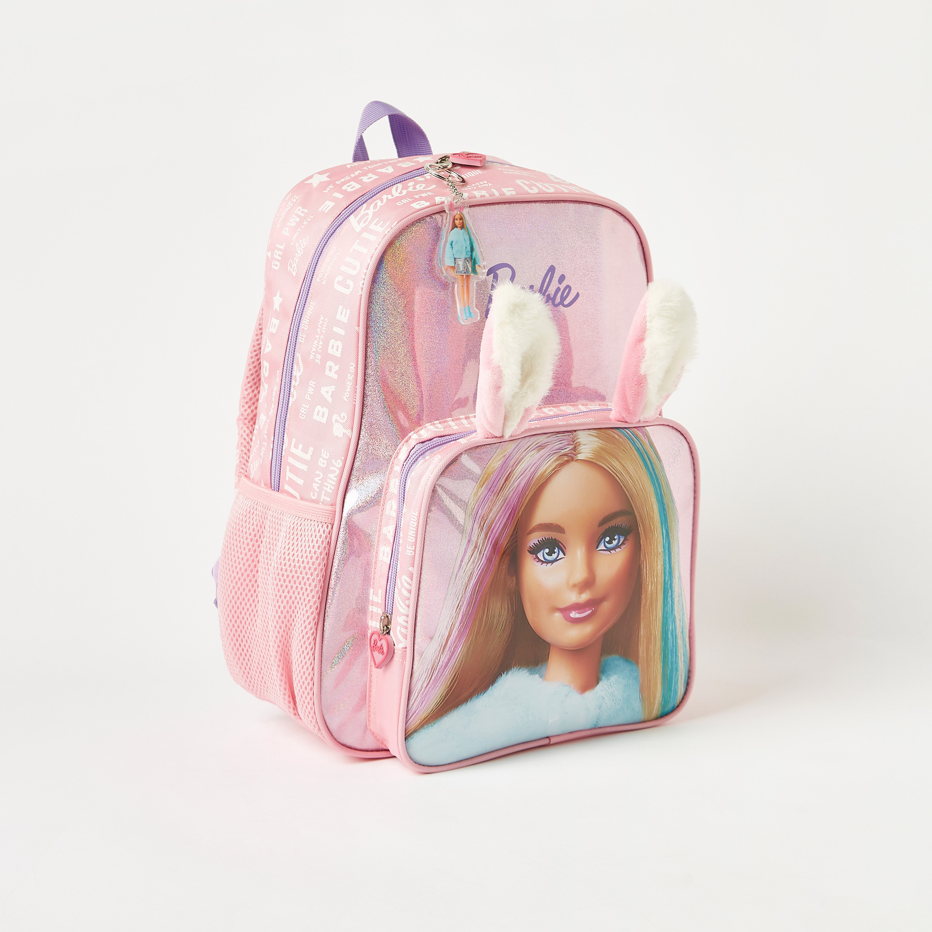 Barbie Embellished Backpack with 3D Ears and Adjustable Straps - 14 inches-school-bagsandbackpacks-backpacks-image-4