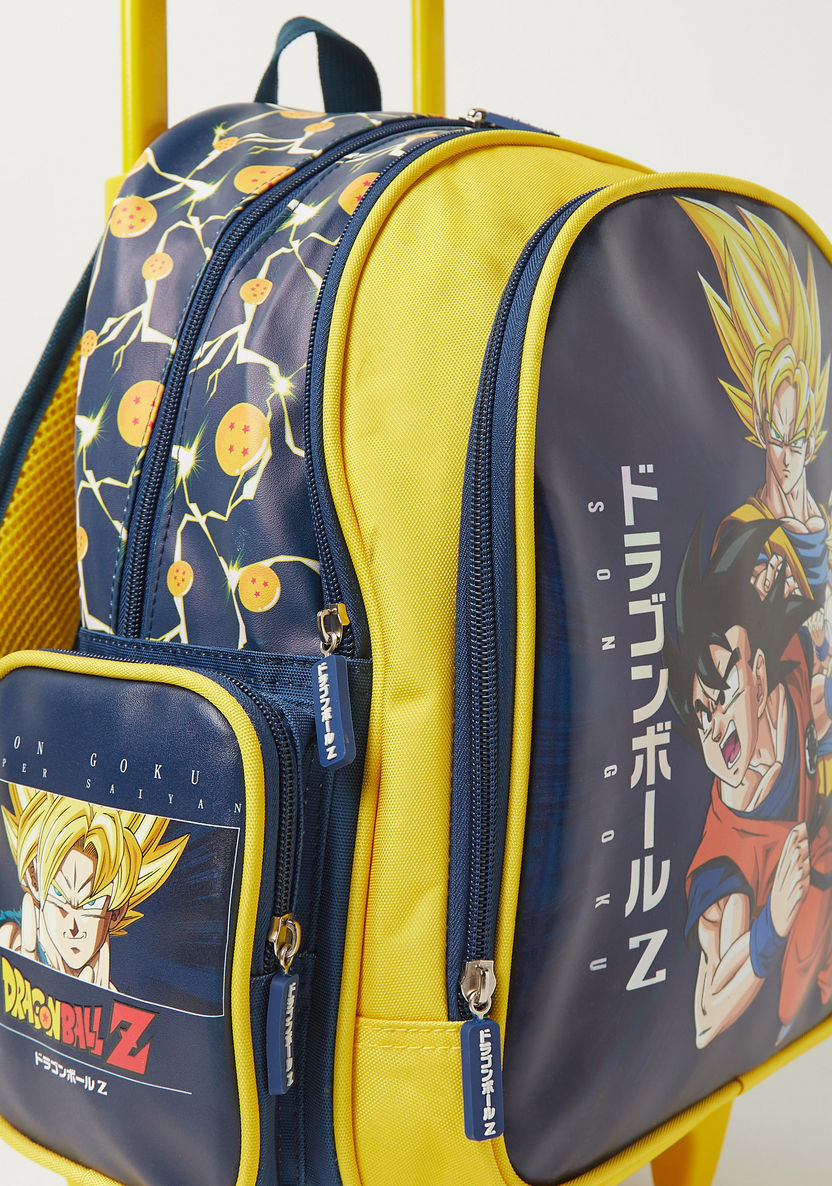 Dragon Ball Z Printed Trolley Backpack with Retractable Handle - 14 inches-Trolleys-image-3