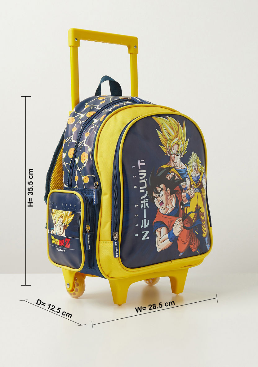 Dragon Ball Z Printed Trolley Backpack with Retractable Handle - 14 inches-Trolleys-image-1