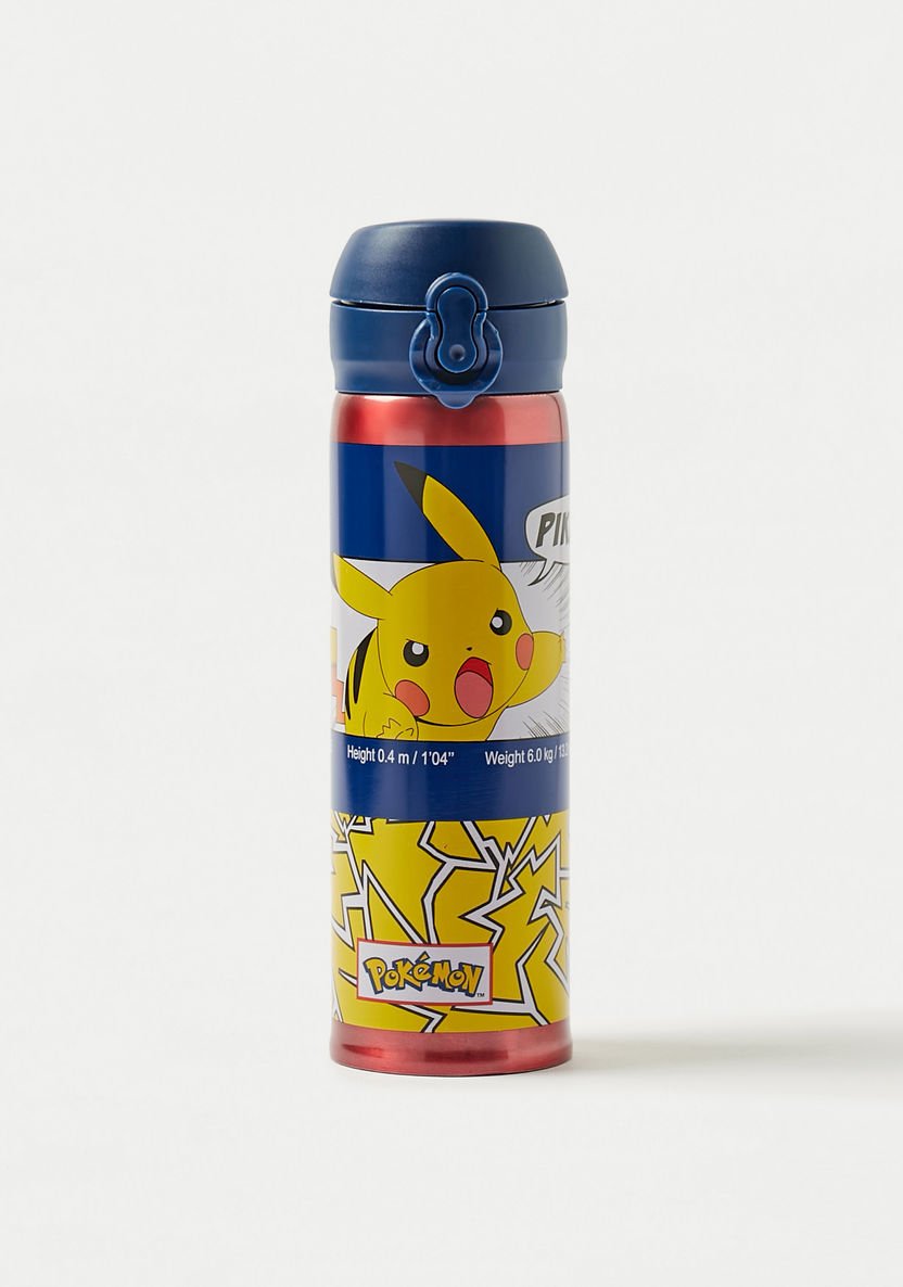 Pokemon Printed Stainless Steel Water Bottle - 400 ml-Water Bottles-image-0