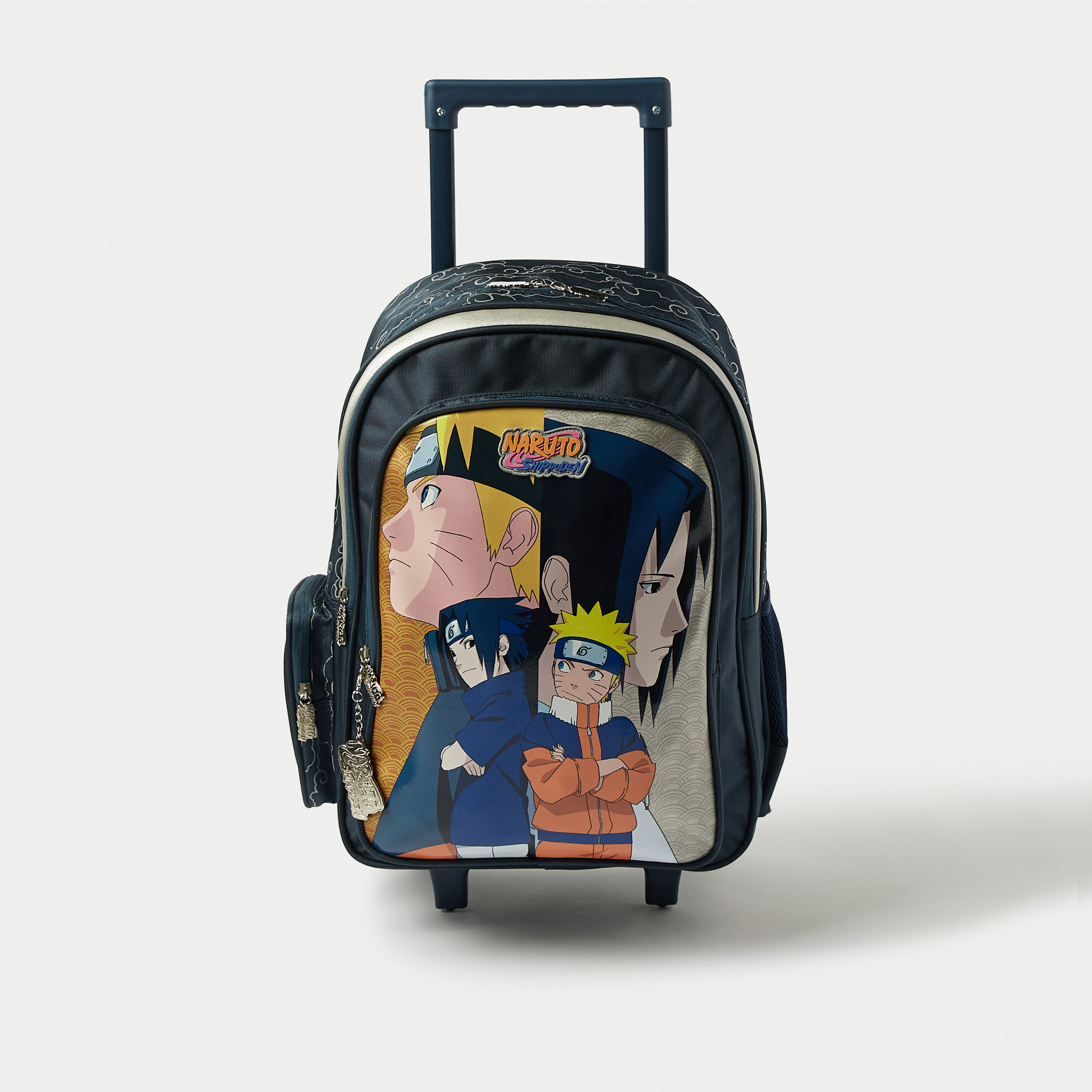 Naruto Print Trolley Backpack with Adjustable Shoulder Straps - 16 inches-school-bagsandbackpacks-trolleybags-image-1