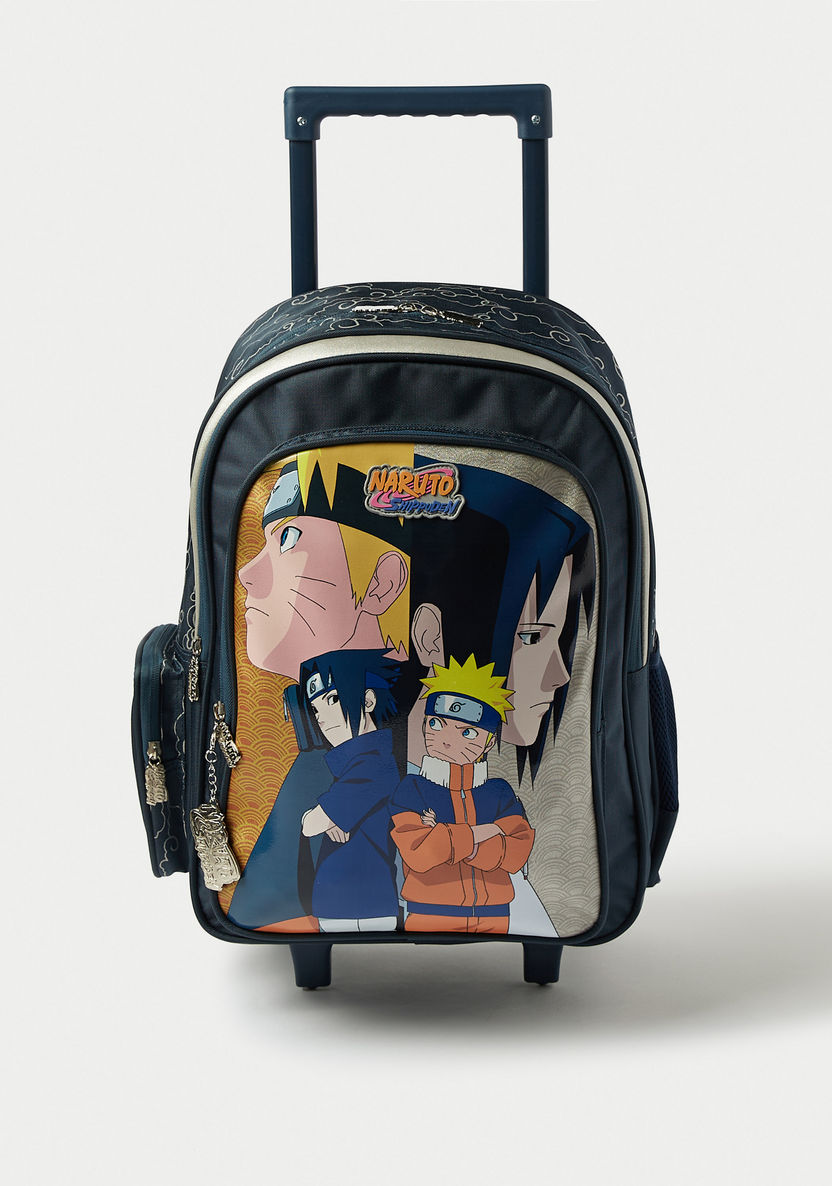Naruto Print Trolley Backpack with Adjustable Shoulder Straps - 16 inches-Trolleys-image-0