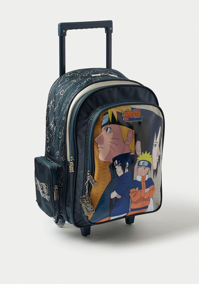 Naruto Print Trolley Backpack with Adjustable Shoulder Straps - 16 inches-Trolleys-image-2