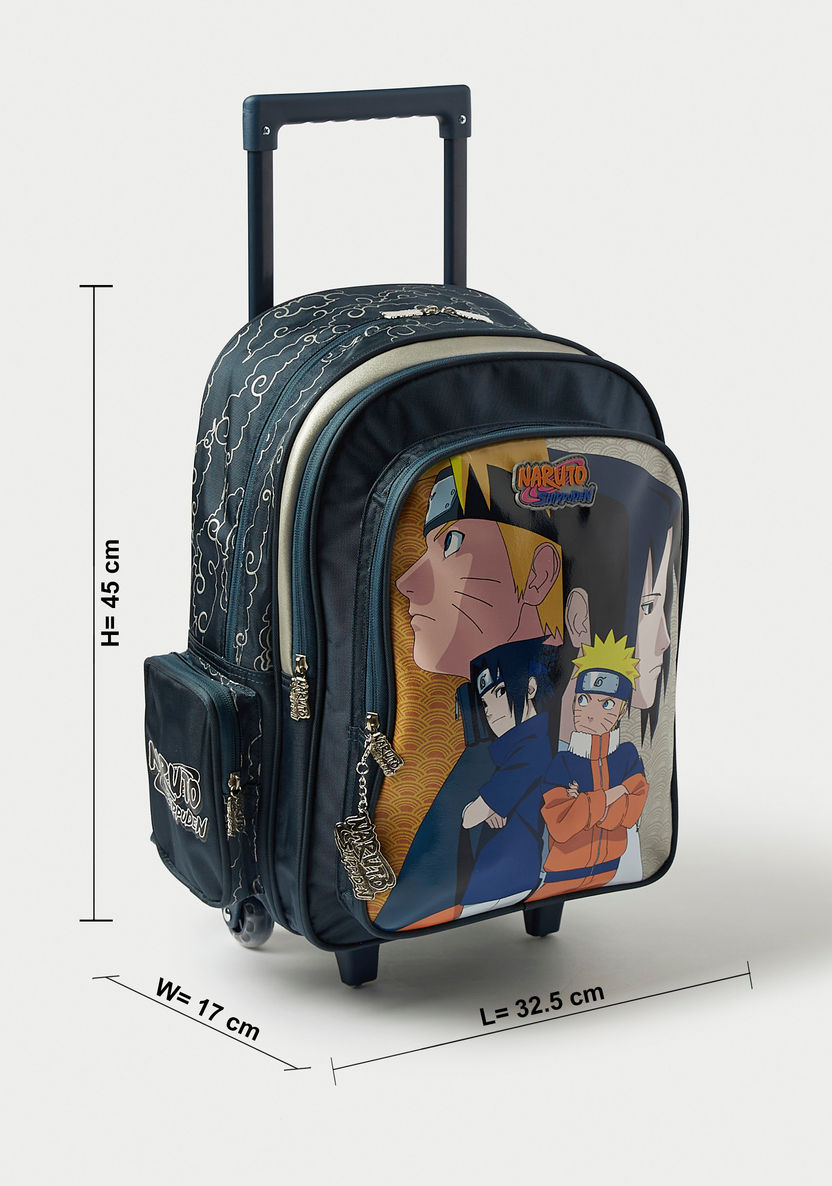 Naruto Print Trolley Backpack with Adjustable Shoulder Straps - 16 inches-Trolleys-image-1