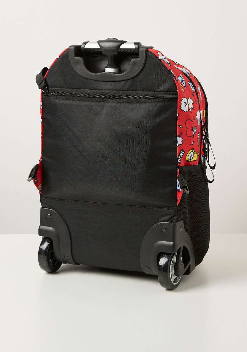 BT21 All-Over Print Trolley Backpack with Retractable Handle - 16 inches-Trolleys-image-6