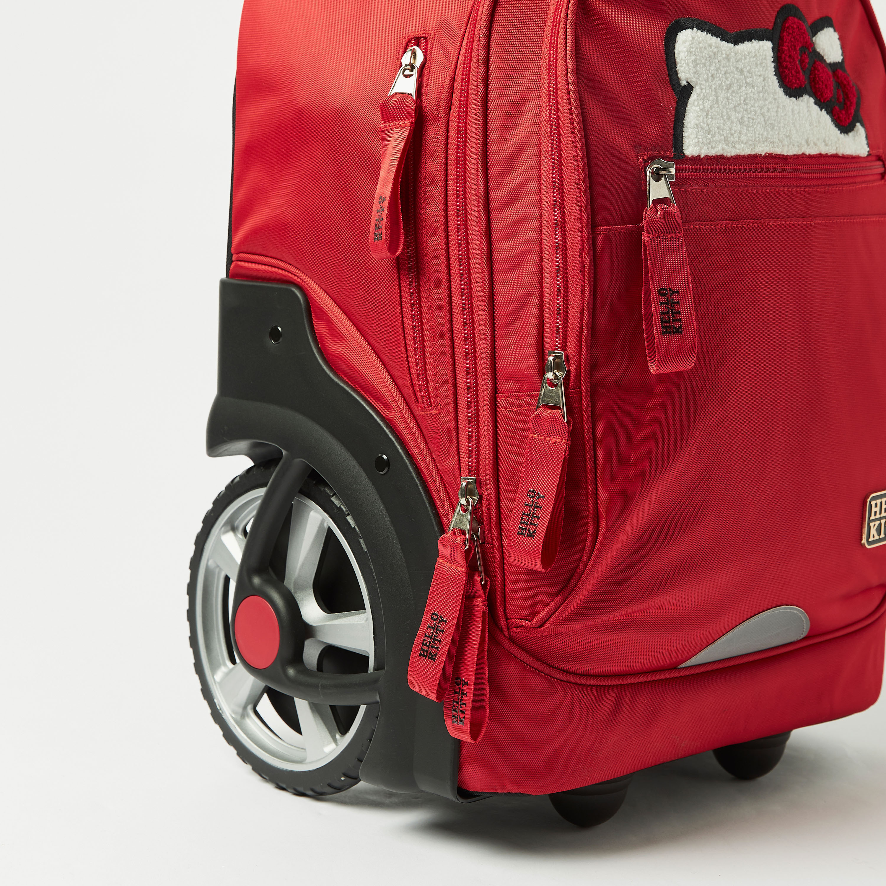 Hello Kitty Applique Detail Trolley Backpack with Big Wheels - 18 inches-school-bagsandbackpacks-trolleybags-image-4