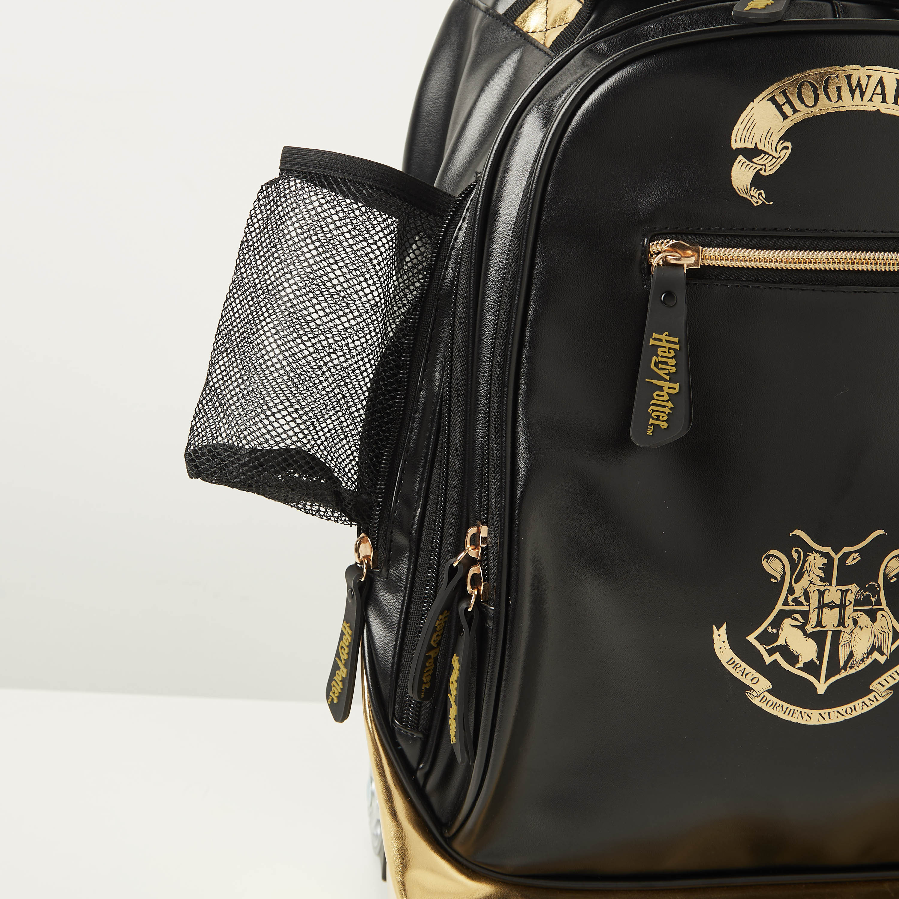 Harry Potter Logo Print Trolley Bag with Retractable Handle - 18 inches-school-bagsandbackpacks-trolleybags-image-5