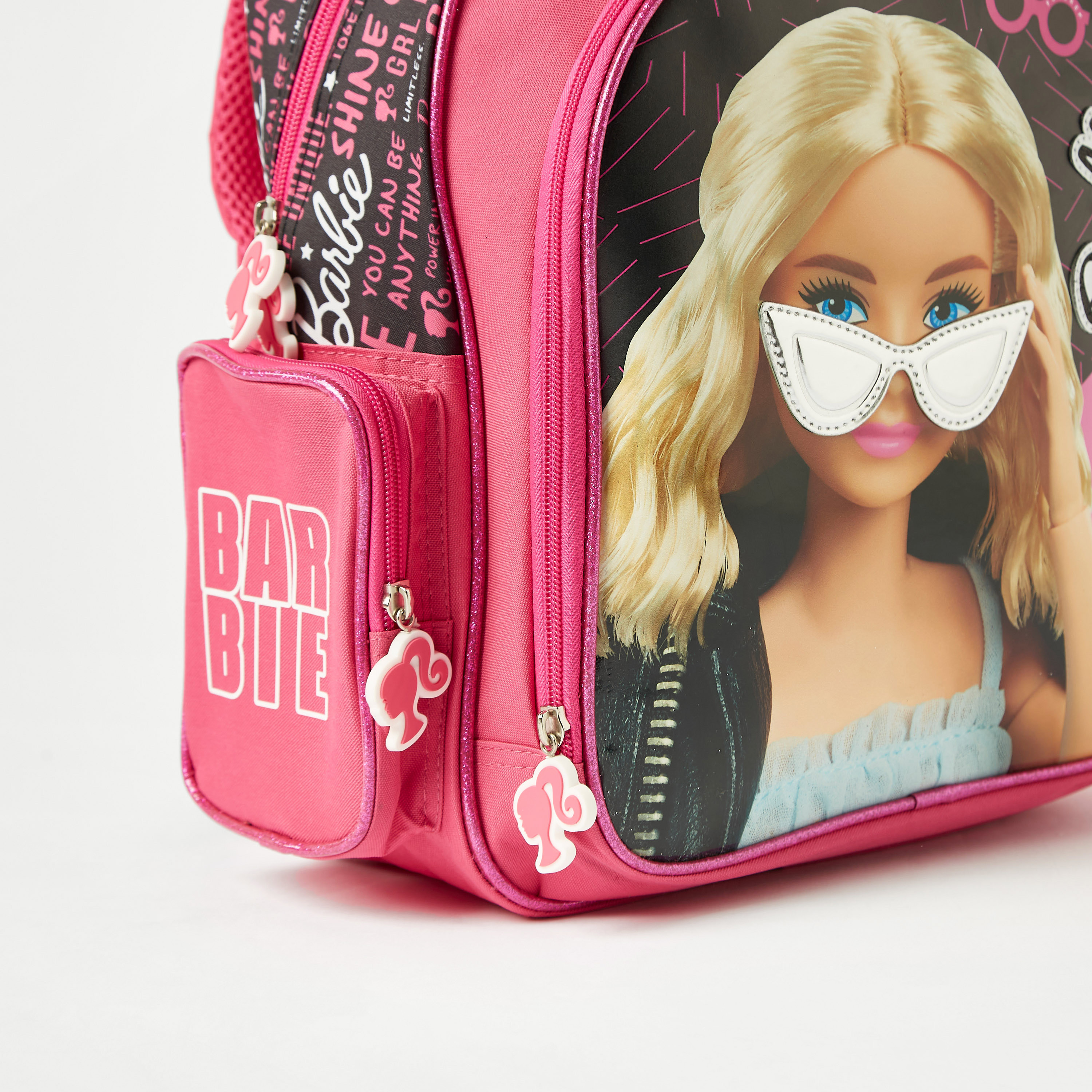 Barbie Print Backpack with Adjustable Straps and Zip Closure - 14 inches-school-bagsandbackpacks-backpacks-image-3