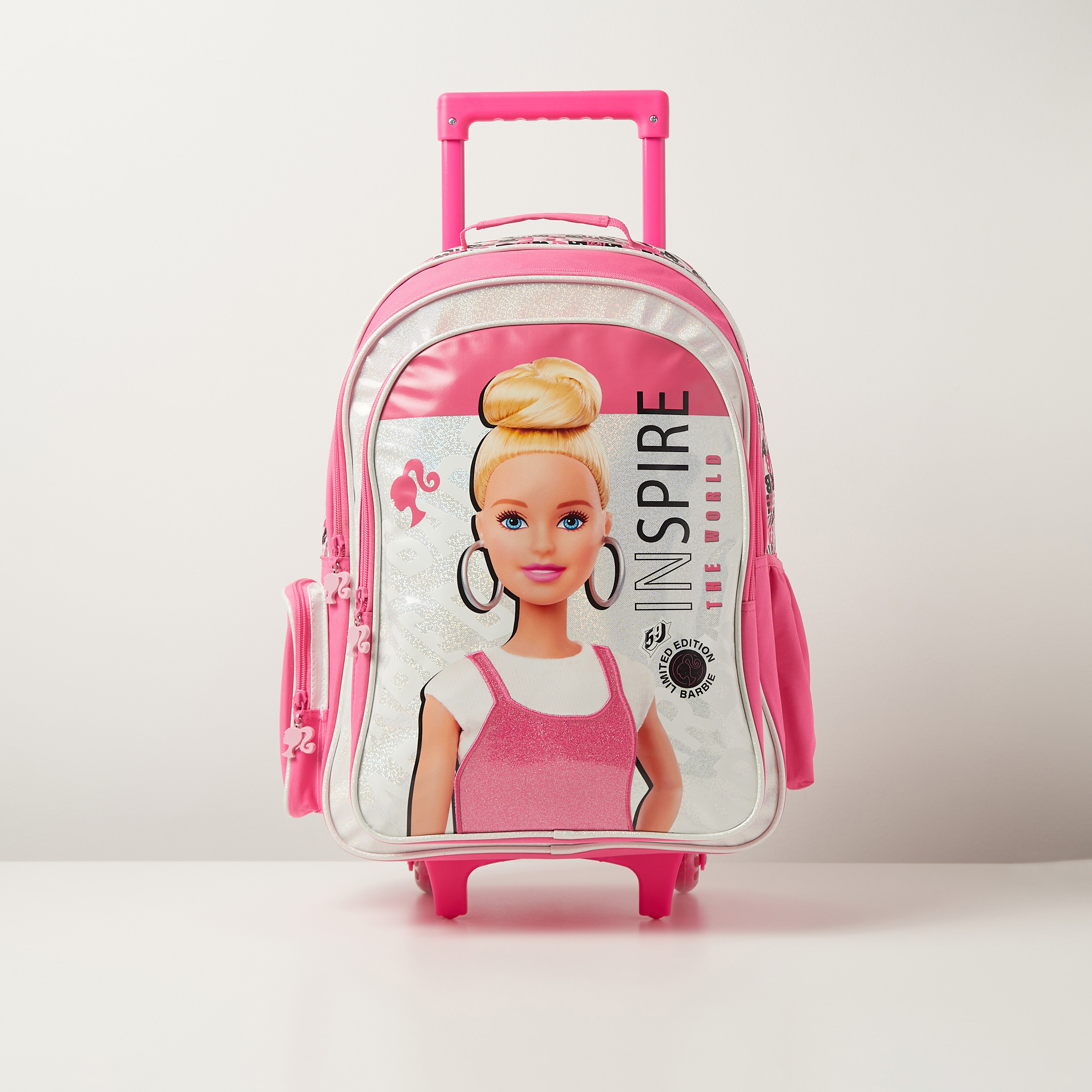 Buy Barbie kids girl barbie printed trolley bag 32 l x 42 h x 15 w cm pink  Online | Brands For Less