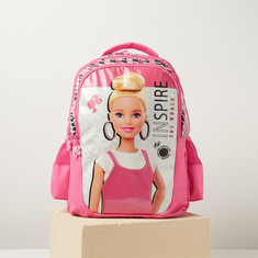 Barbie Print Backpack with Adjustable Straps and Zip Closure - 16 inches