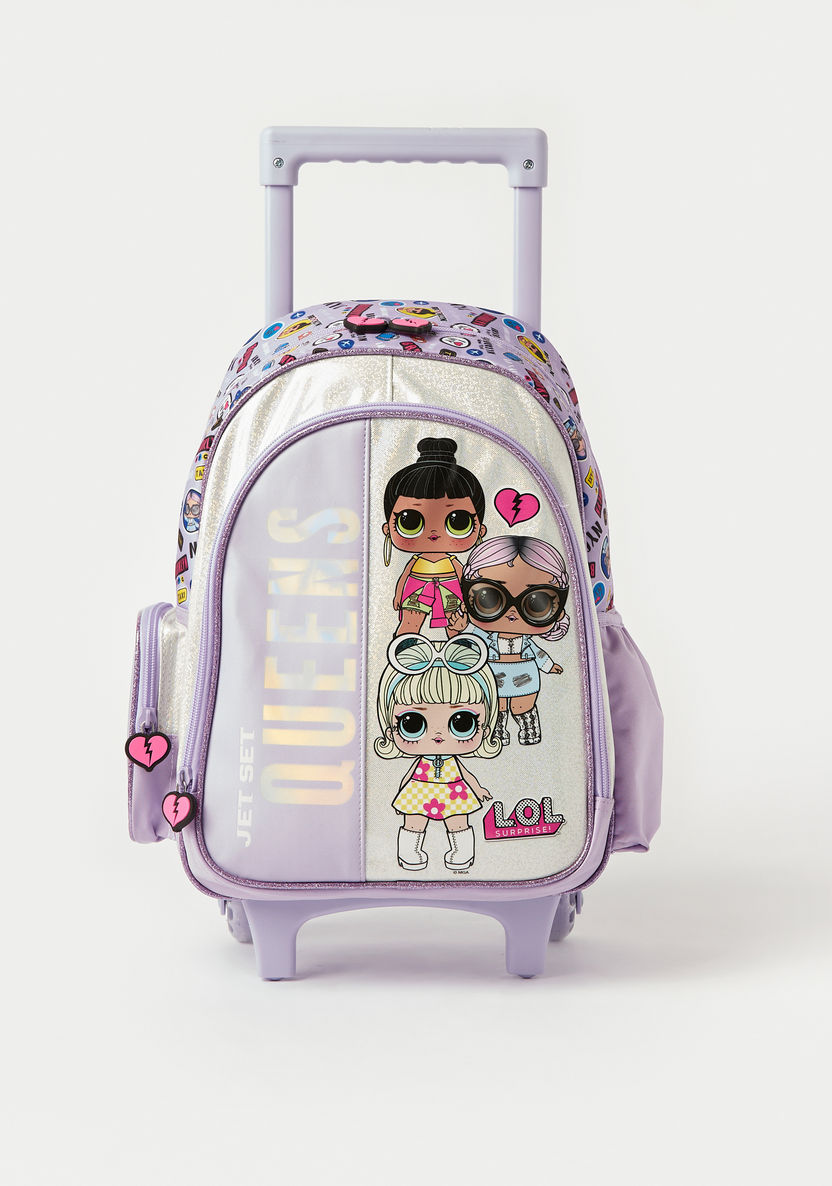 First Kid L.O.L. Surprise! Print Trolley Backpack with Wheels - 14 inches-Trolleys-image-0