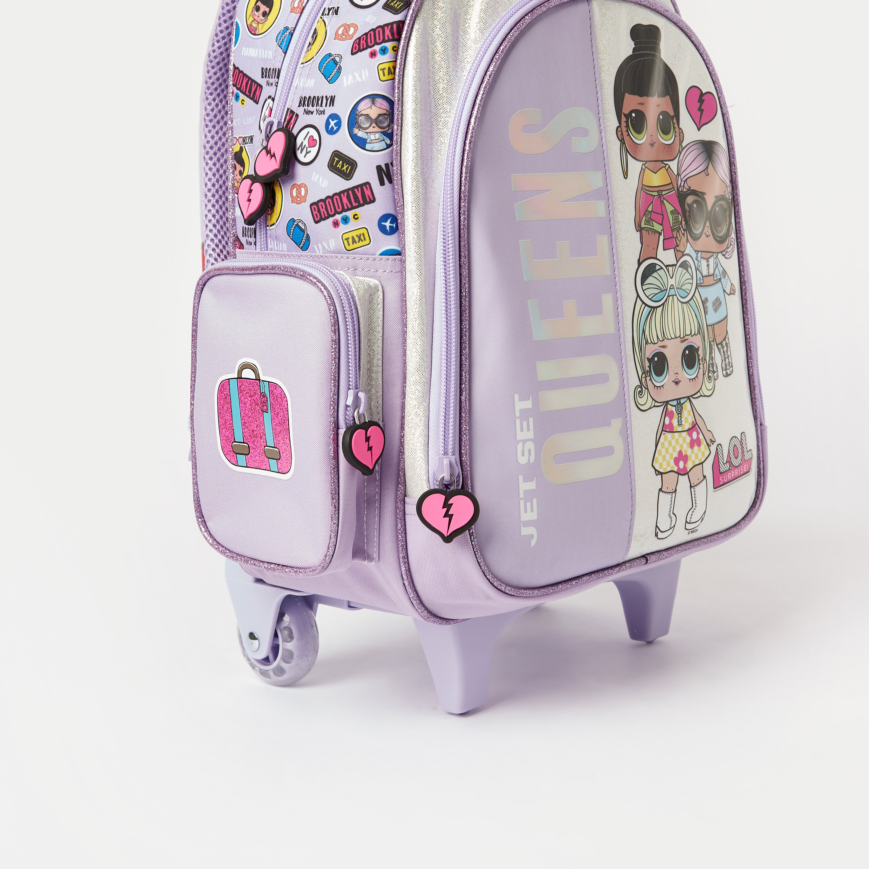 First Kid L.O.L. Surprise Print Trolley Backpack with Wheels 14 inches