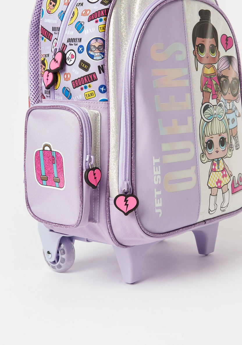First Kid L.O.L. Surprise! Print Trolley Backpack with Wheels - 14 inches-Trolleys-image-2