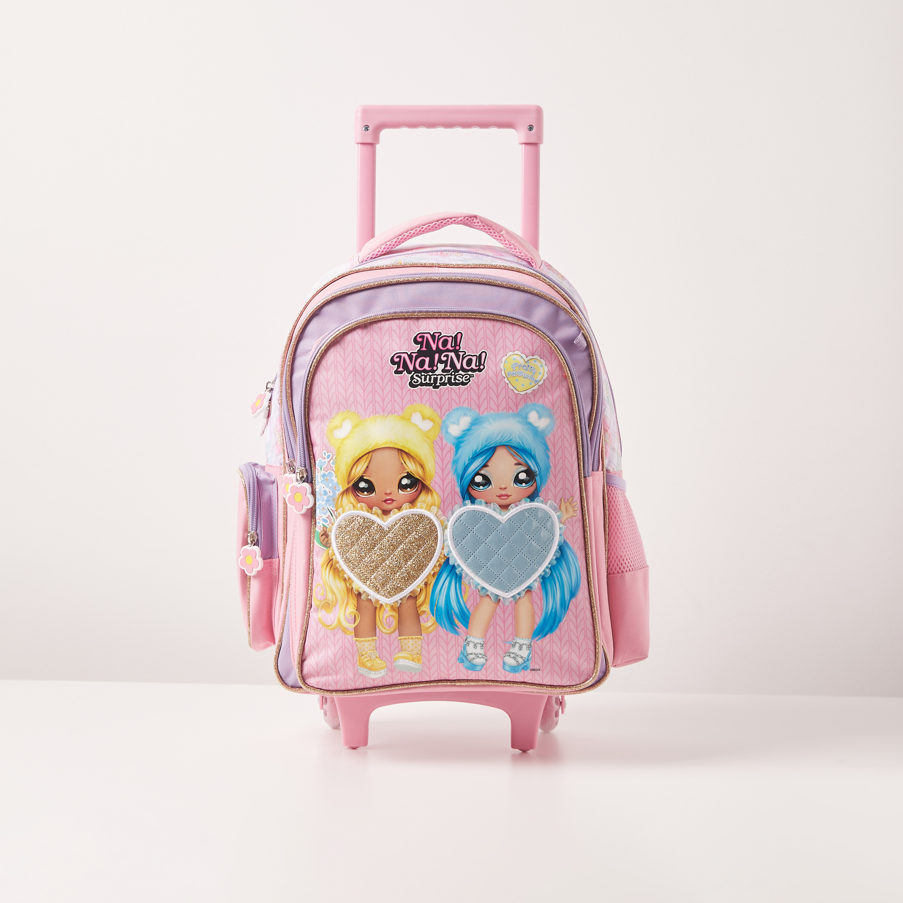 NANANA Printed Trolley Backpack with Retractable Handle - 16 inches-school-bagsandbackpacks-trolleybags-image-1
