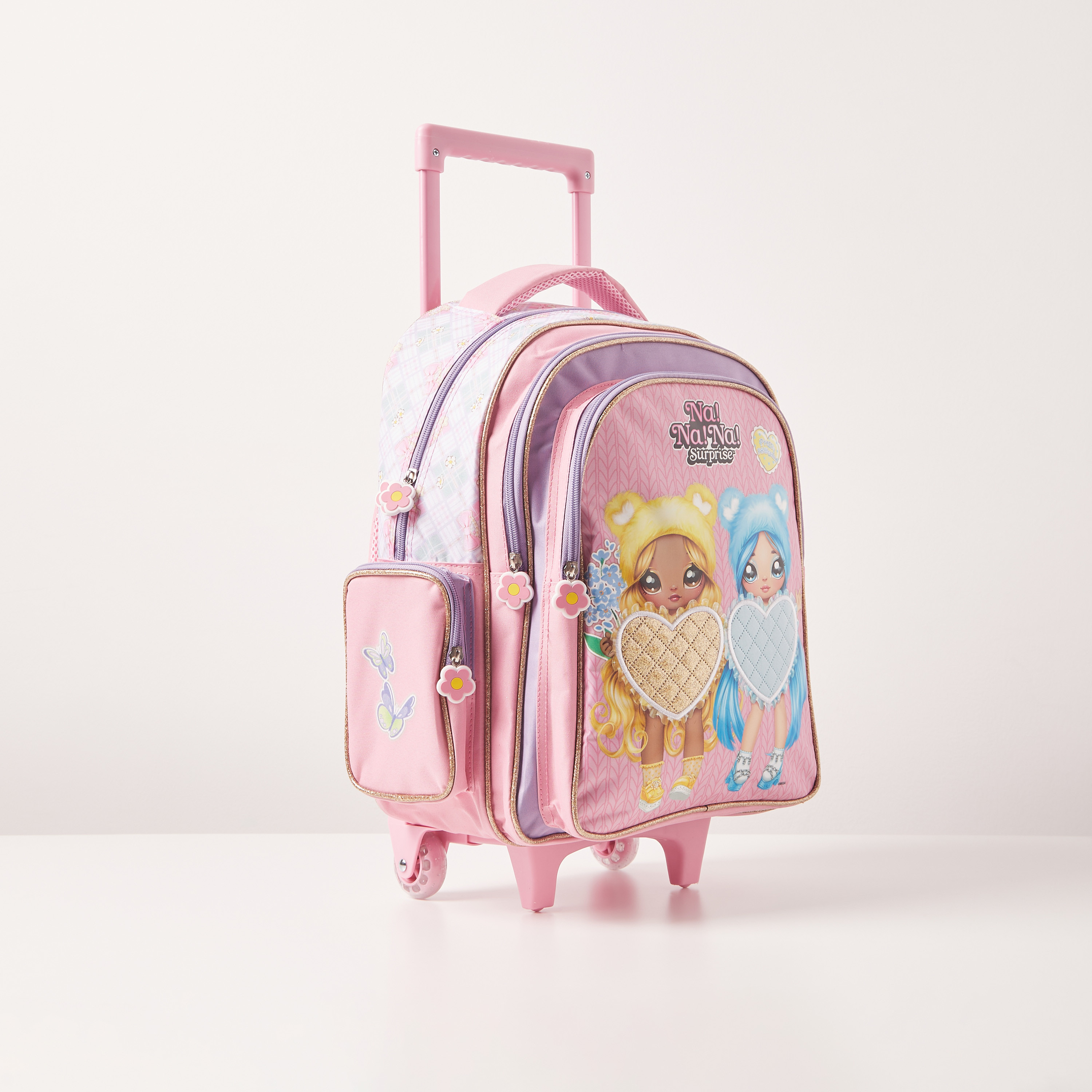 NANANA Printed Trolley Backpack with Retractable Handle - 16 inches-school-bagsandbackpacks-trolleybags-image-2
