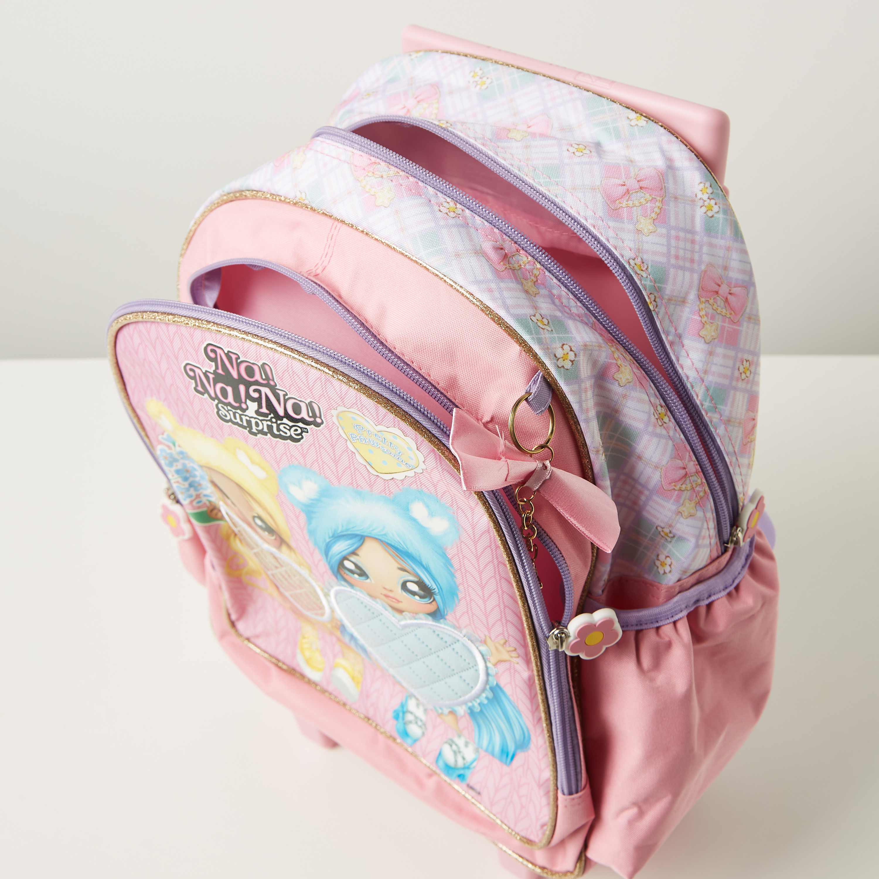 Na! Na! Na! Surprise Printed Trolley Backpack with Retractable Handle - 14 inches-school-bagsandbackpacks-trolleybags-image-7