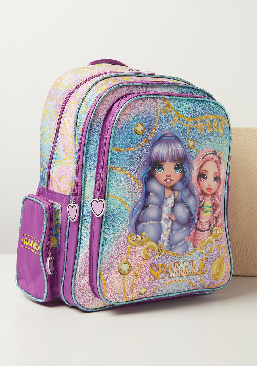 Rainbow High Print Backpack with Adjustable Shoulder Straps - 16 inches-Backpacks-image-1