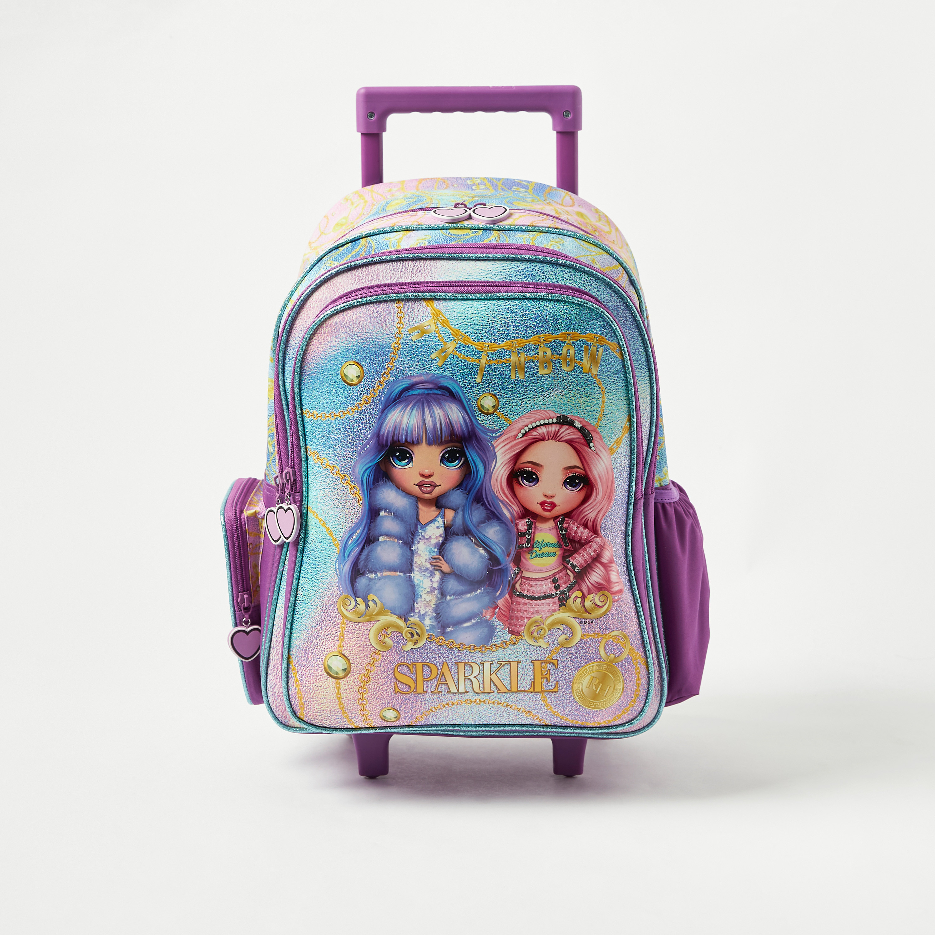 First Kid Rainbow High Print Trolley Backpack with Adjustable Shoulder Straps - 16 inches-school-bagsandbackpacks-trolleybags-image-1