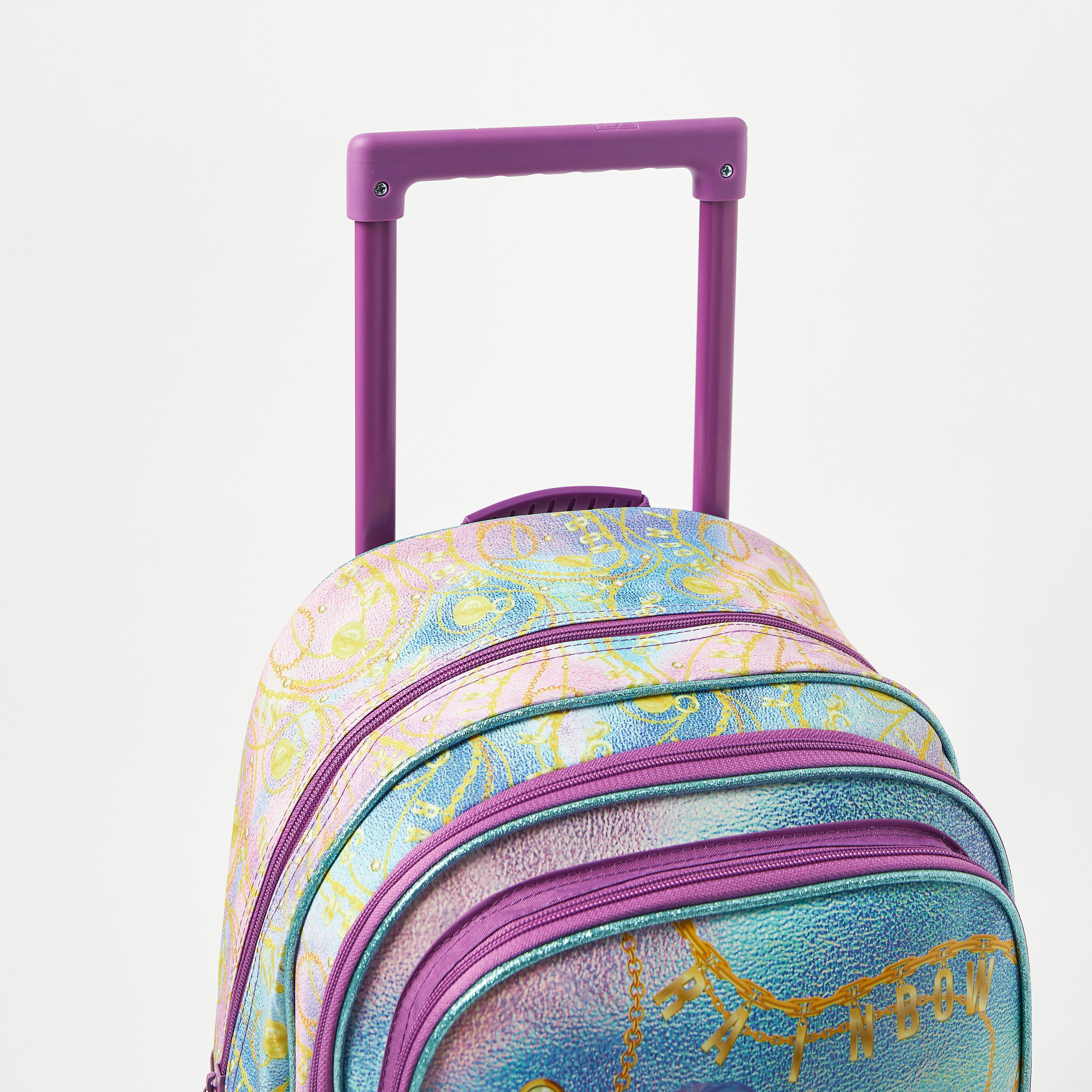 First Kid Rainbow High Print Trolley Backpack with Adjustable Shoulder Straps - 16 inches-school-bagsandbackpacks-trolleybags-image-6