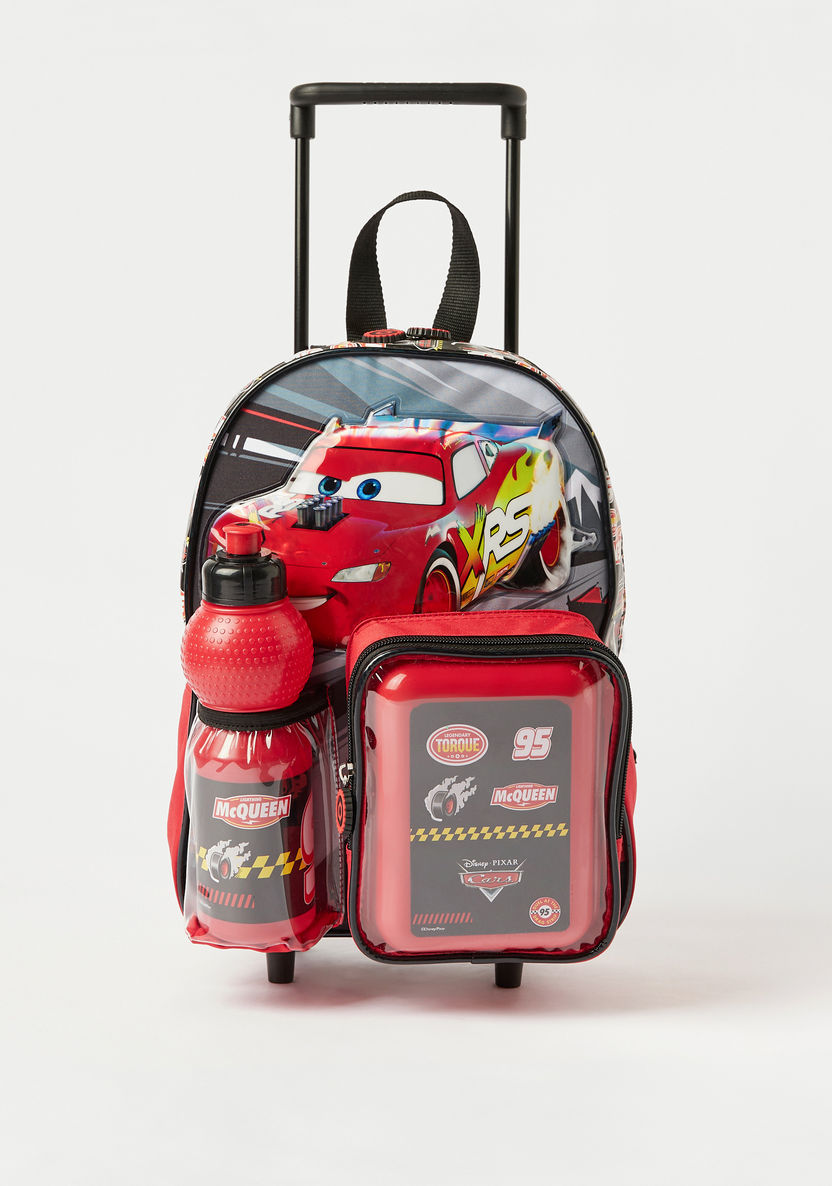 Disney Cars Print 3-Piece Trolley Backpack Set - 14 inches-School Sets-image-0