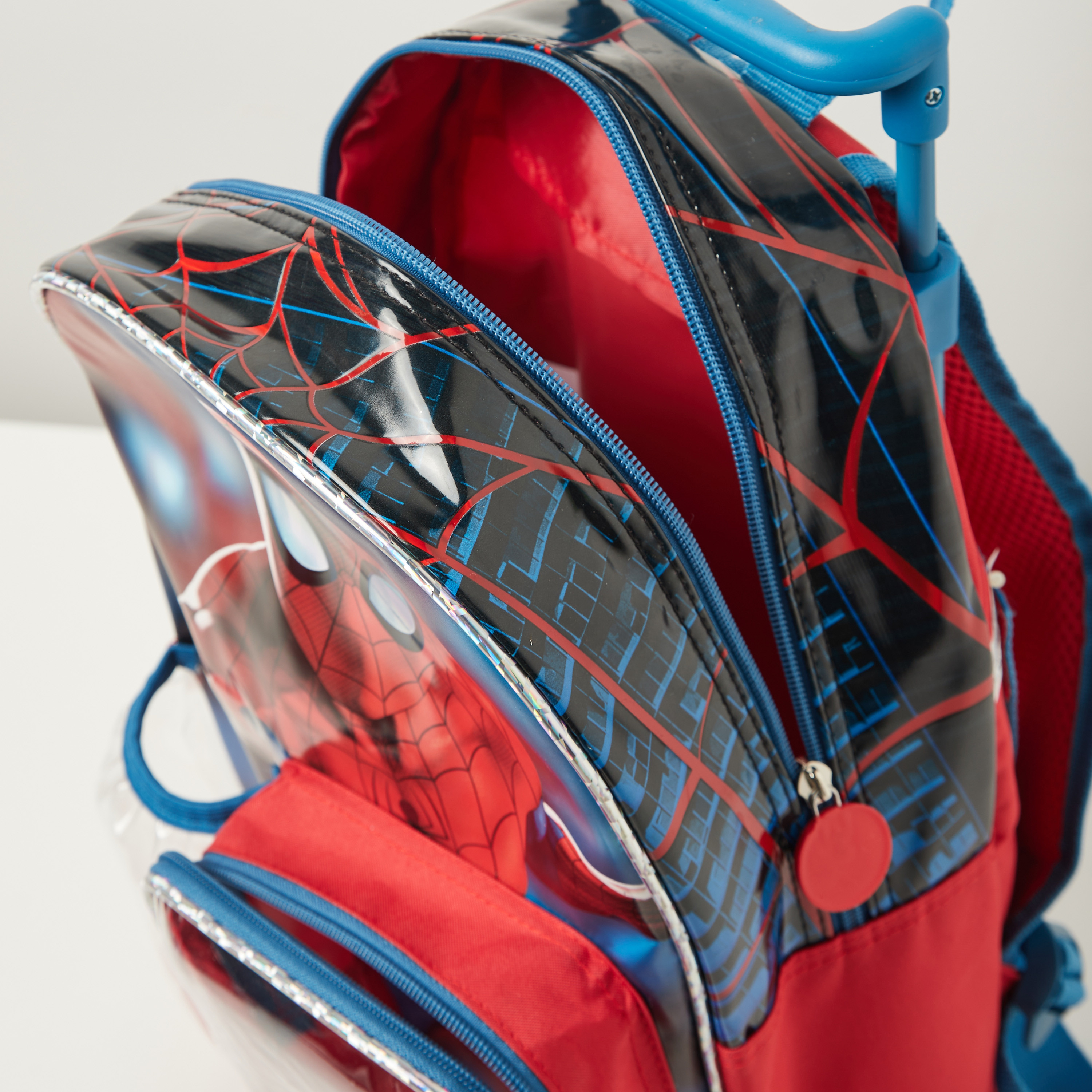 شنطة ظهر ترولي بطبعات سبايدر مان مع صندوق غداء وقارورة مياه - 13.5 بوصة-school-bagsandbackpacks-trolleybags-image-10