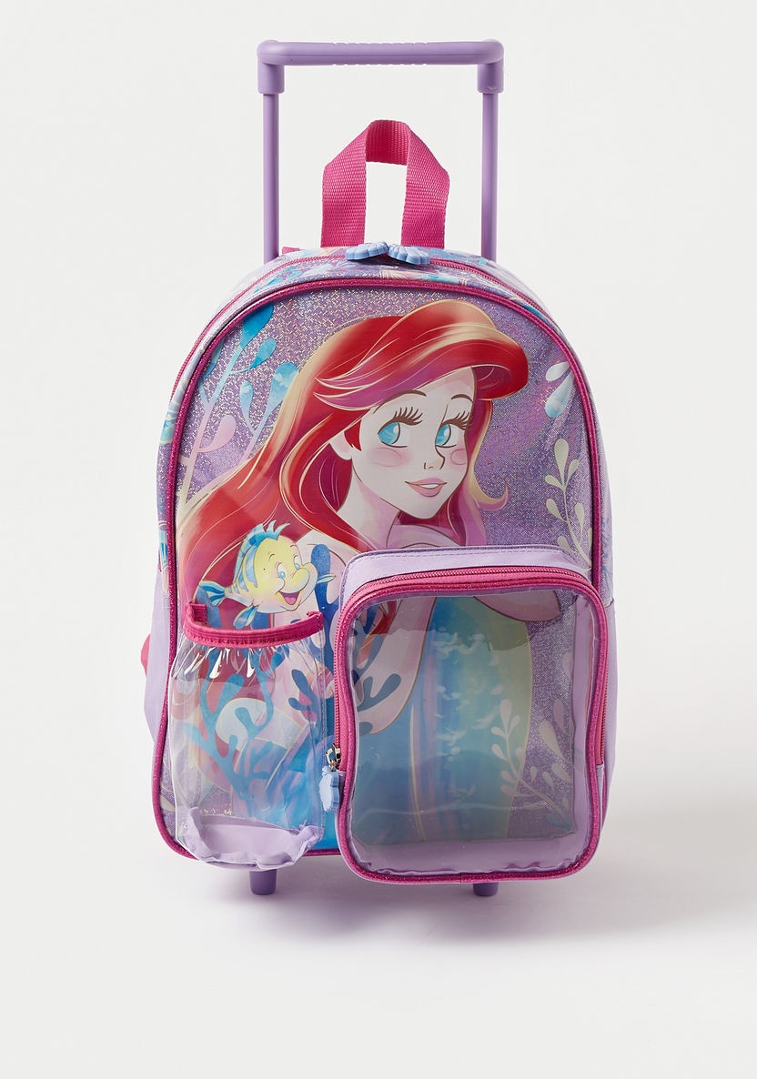 Disney Little Mermaid Print 3-Piece Trolley Backpack Set - 14 inches-School Sets-image-2