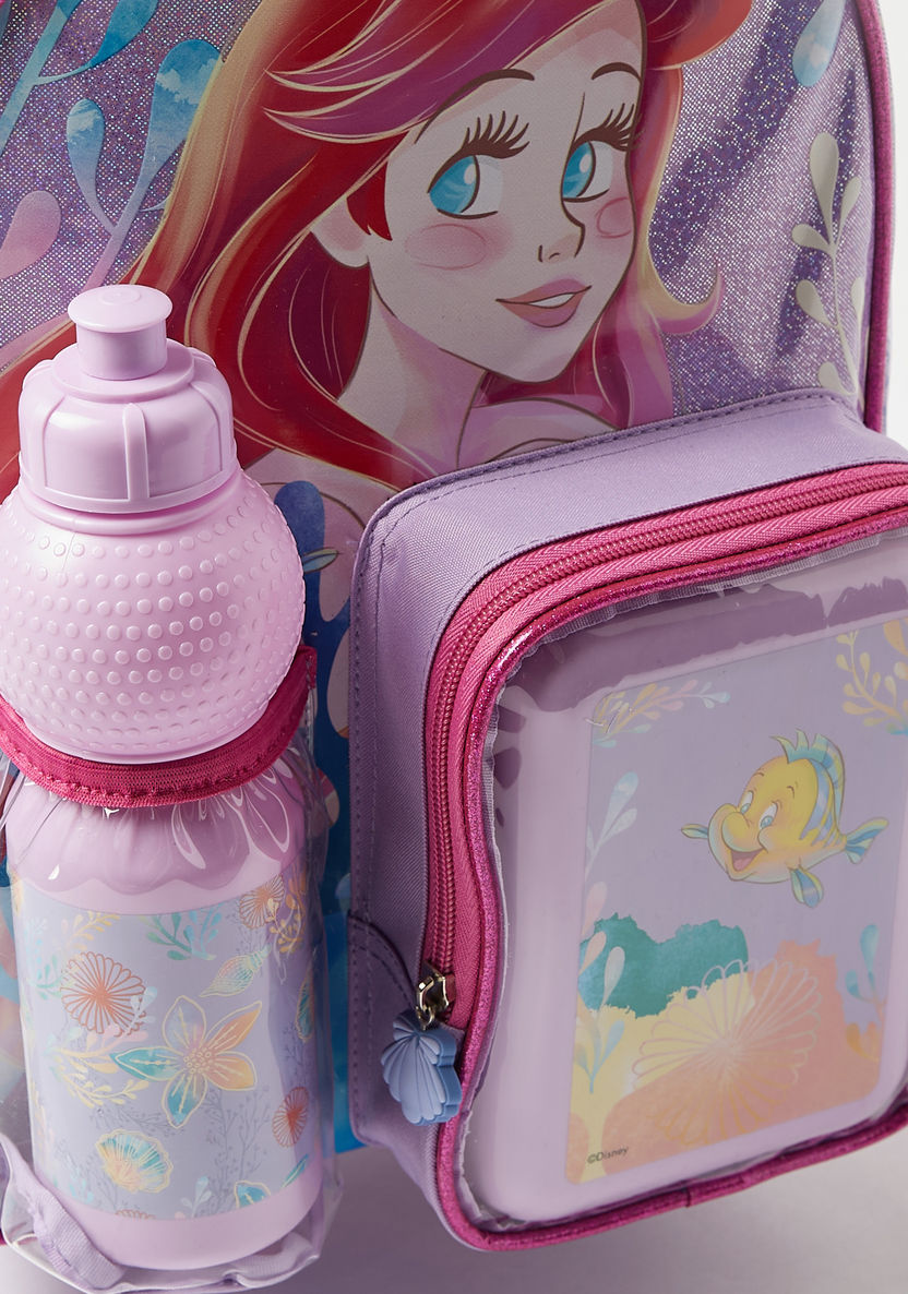 Disney Little Mermaid Print 3-Piece Trolley Backpack Set - 14 inches-School Sets-image-5