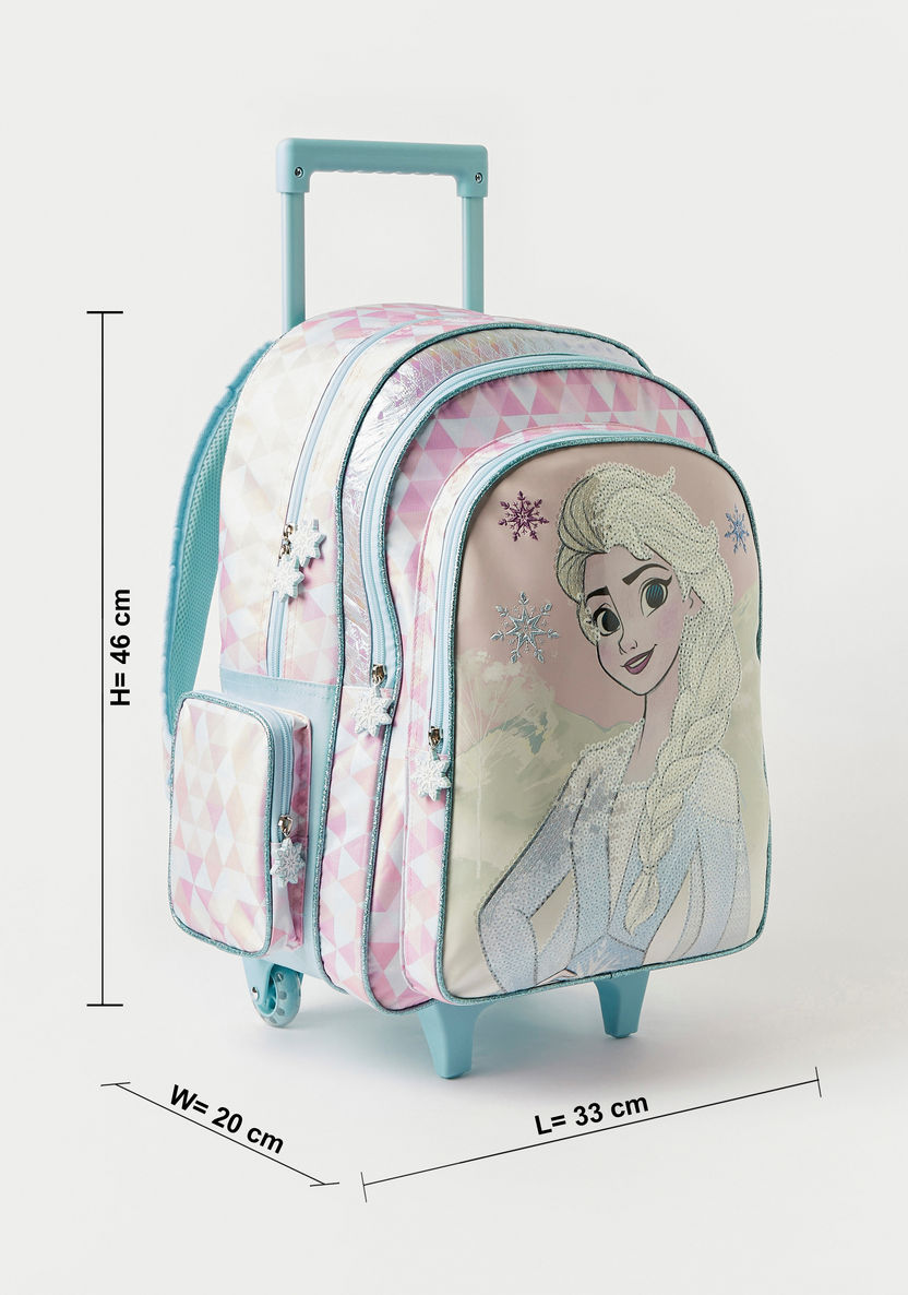 Disney Frozen Sequinned Trolley Backpack with Adjustable Shoulder Straps - 18 inches-Trolleys-image-1