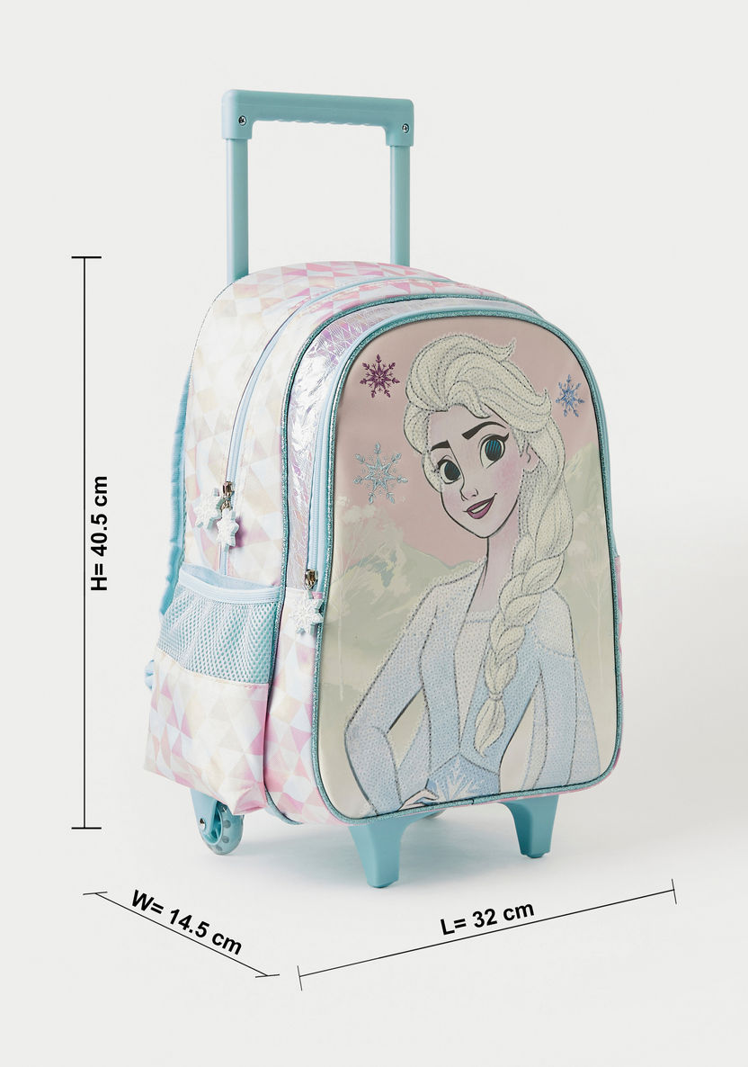 Disney Frozen Print Trolley Backpack with Adjustable Shoulder Straps - 16 inches-Trolleys-image-1
