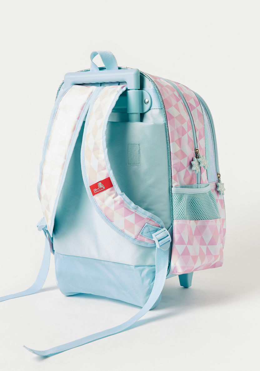 Disney Frozen Print Trolley Backpack with Adjustable Shoulder Straps - 16 inches-Trolleys-image-5