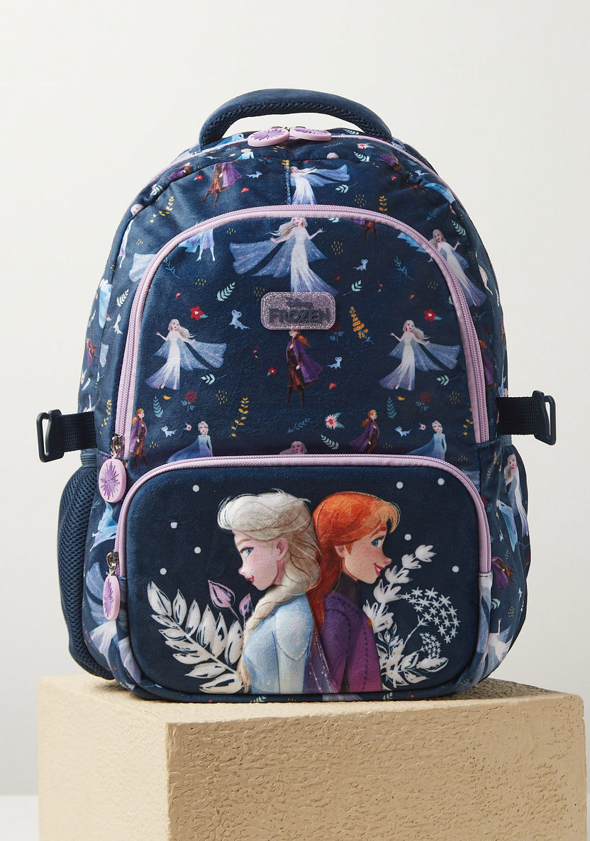 Disney Frozen Print Backpack with Adjustable Straps and Zip Closure - 16 inches-Backpacks-image-0