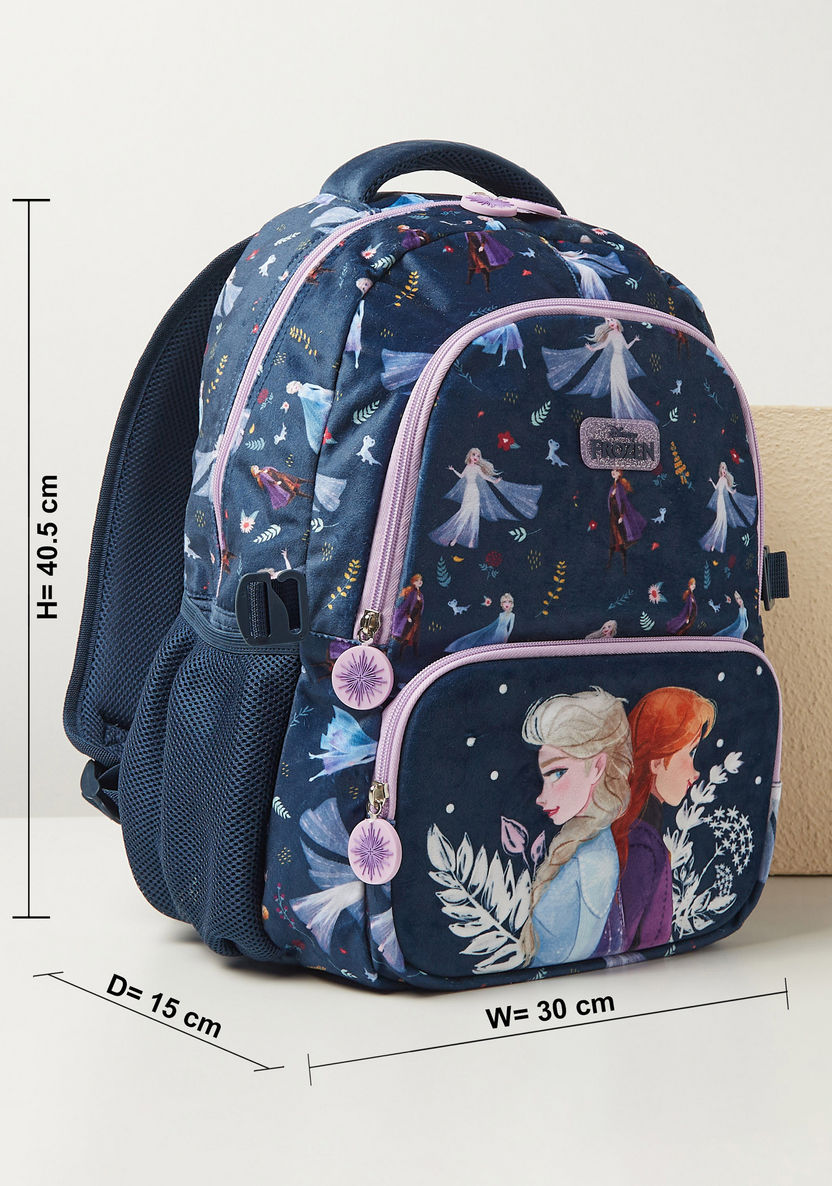 Disney Frozen Print Backpack with Adjustable Straps and Zip Closure - 16 inches-Backpacks-image-1