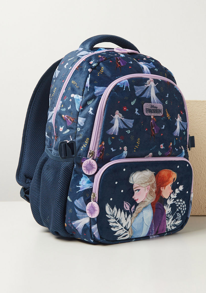 Disney Frozen Print Backpack with Adjustable Straps and Zip Closure - 16 inches-Backpacks-image-2