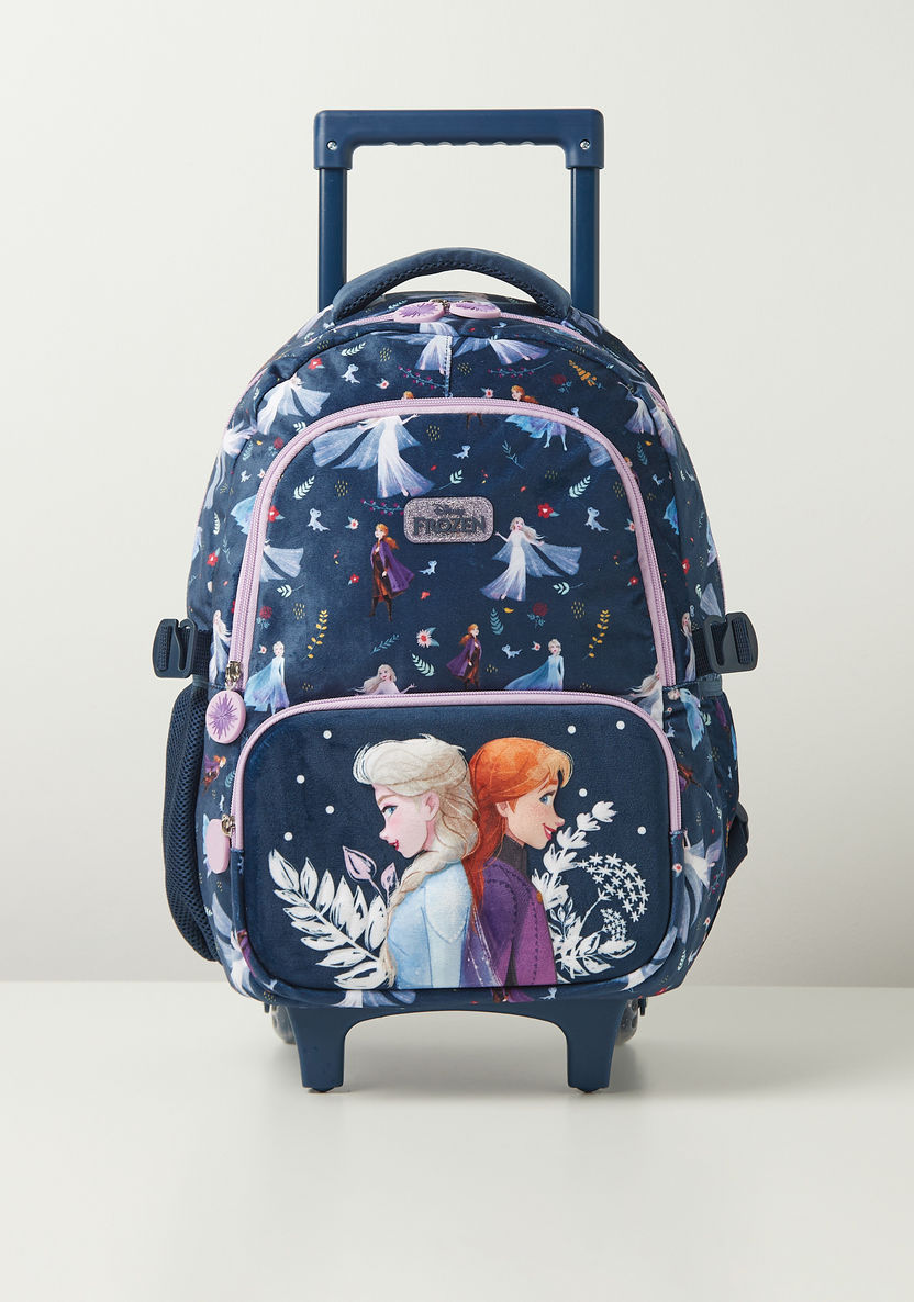 Disney Frozen Print Trolley Backpack with Wheels and Zip Closure - 16 inches-Trolleys-image-0