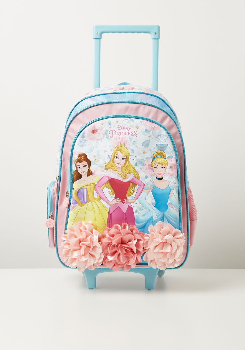 Disney Princess Floral Embellished Trolley Backpack - 18 inches-Trolleys-image-0
