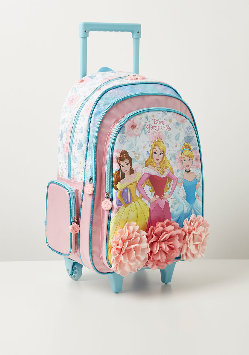 Disney Princess Floral Embellished Trolley Backpack - 18 inches-Trolleys-image-2