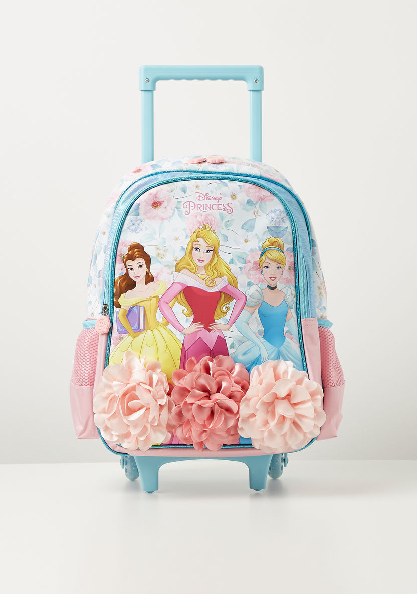 Disney Princess Print Trolley Backpack with Retractable Handle - 16 inches-Trolleys-image-0
