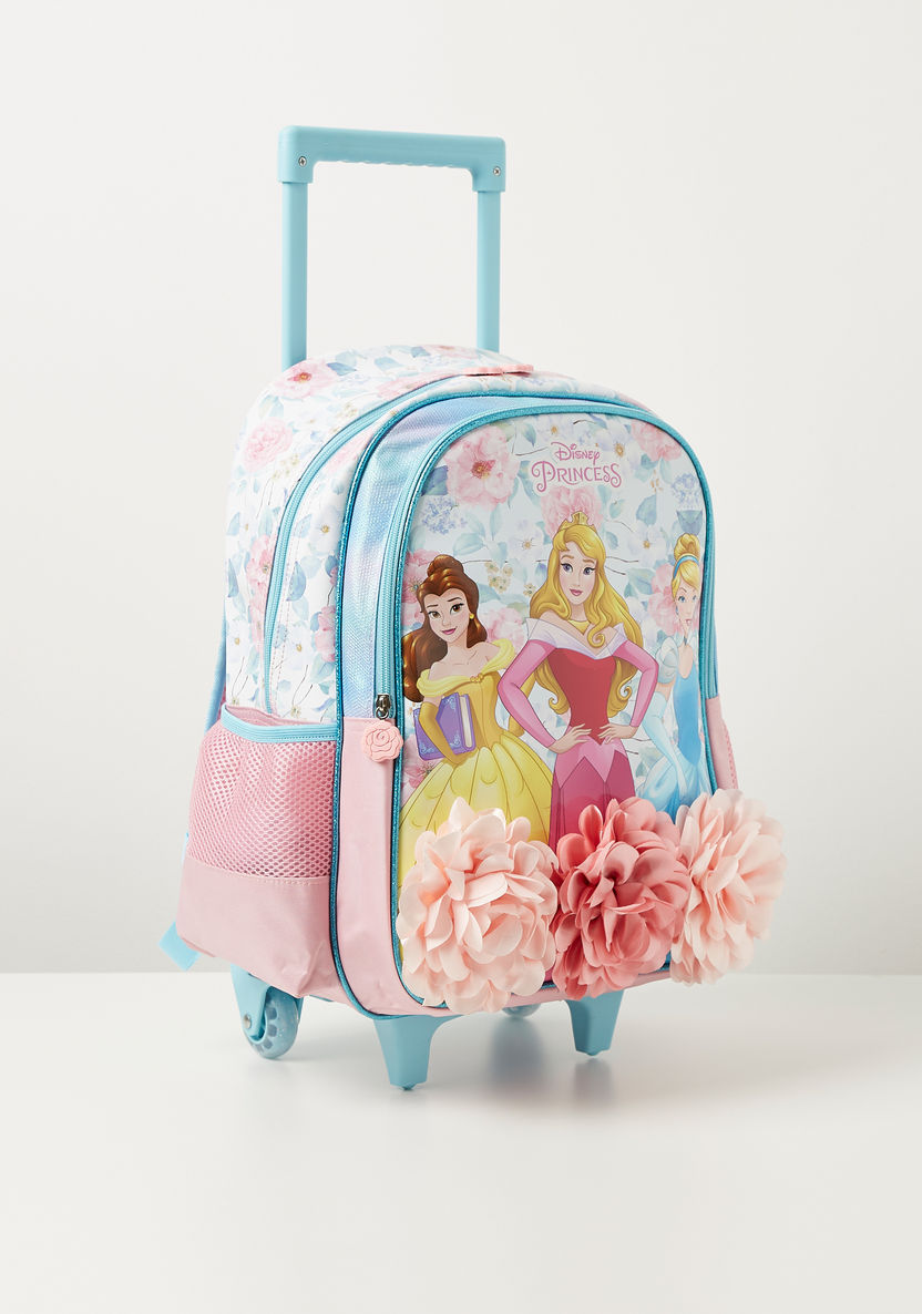Disney Princess Print Trolley Backpack with Retractable Handle - 16 inches-Trolleys-image-2