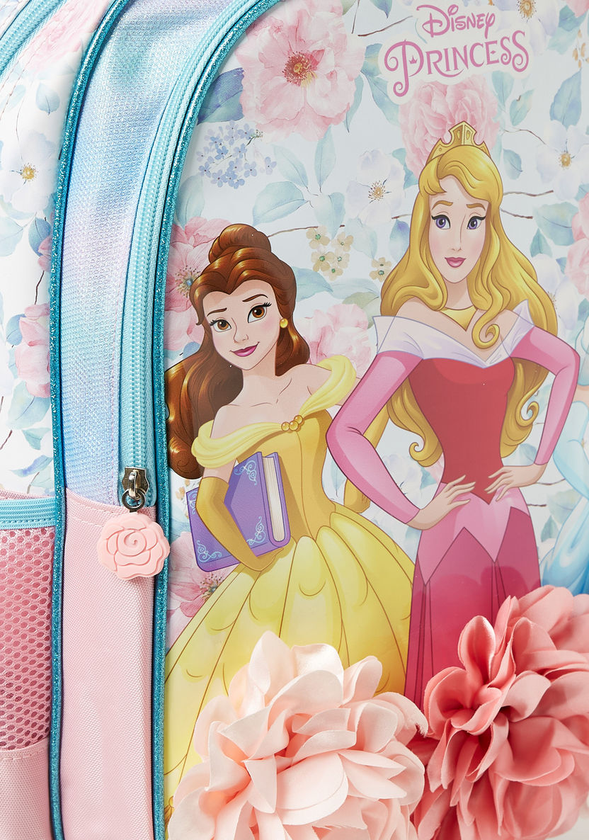 Disney Princess Print Trolley Backpack with Retractable Handle - 16 inches-Trolleys-image-3