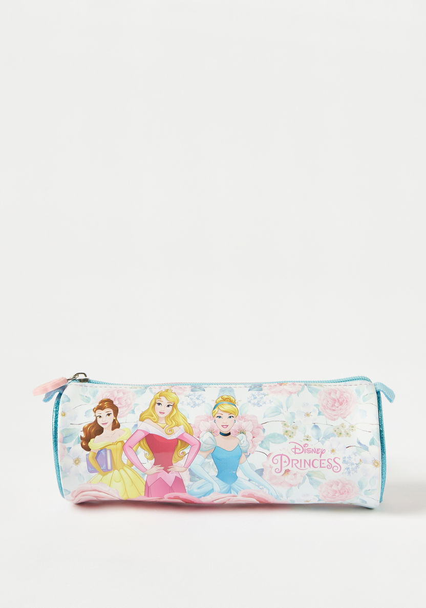 Disney Princess Print Pencil Pouch with Zip Closure-Pencil Cases-image-0