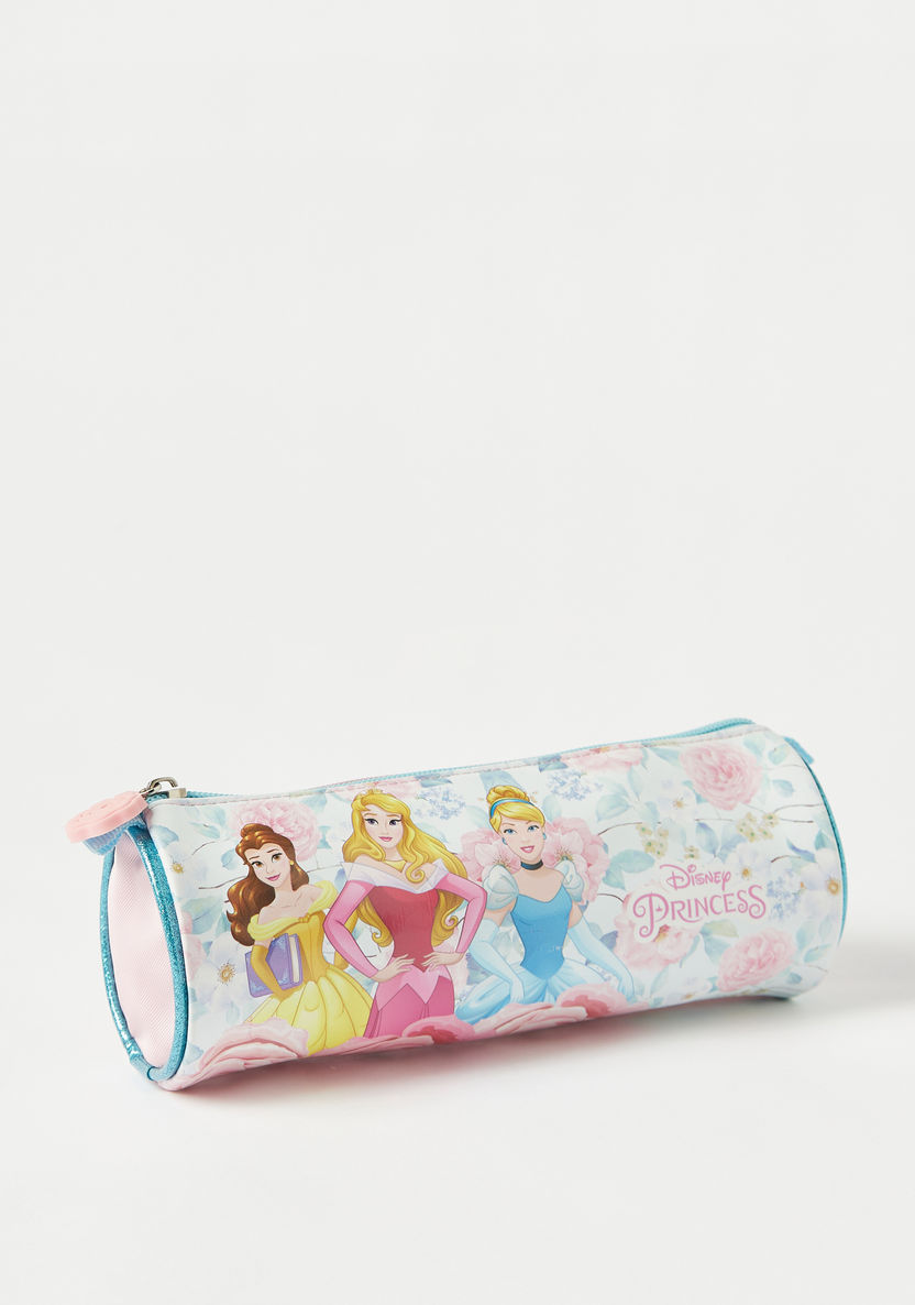 Disney Princess Print Pencil Pouch with Zip Closure-Pencil Cases-image-1